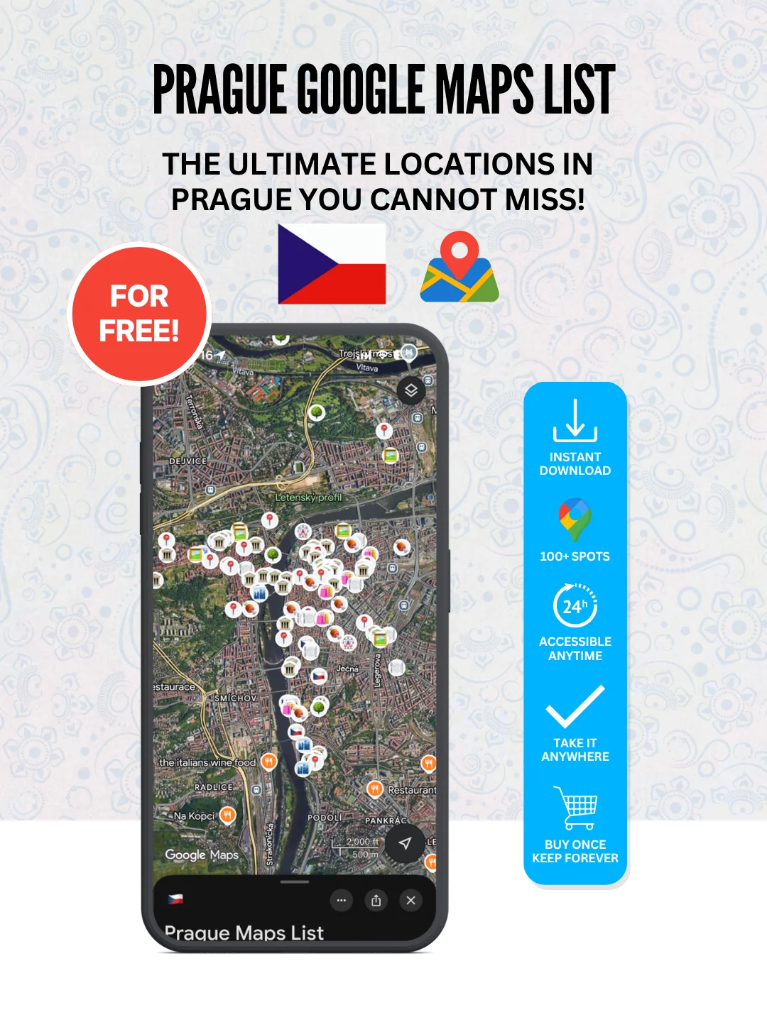 Prague Cheat Sheet + FREE Google Maps List (100+ LOCATIONS) product image (3)