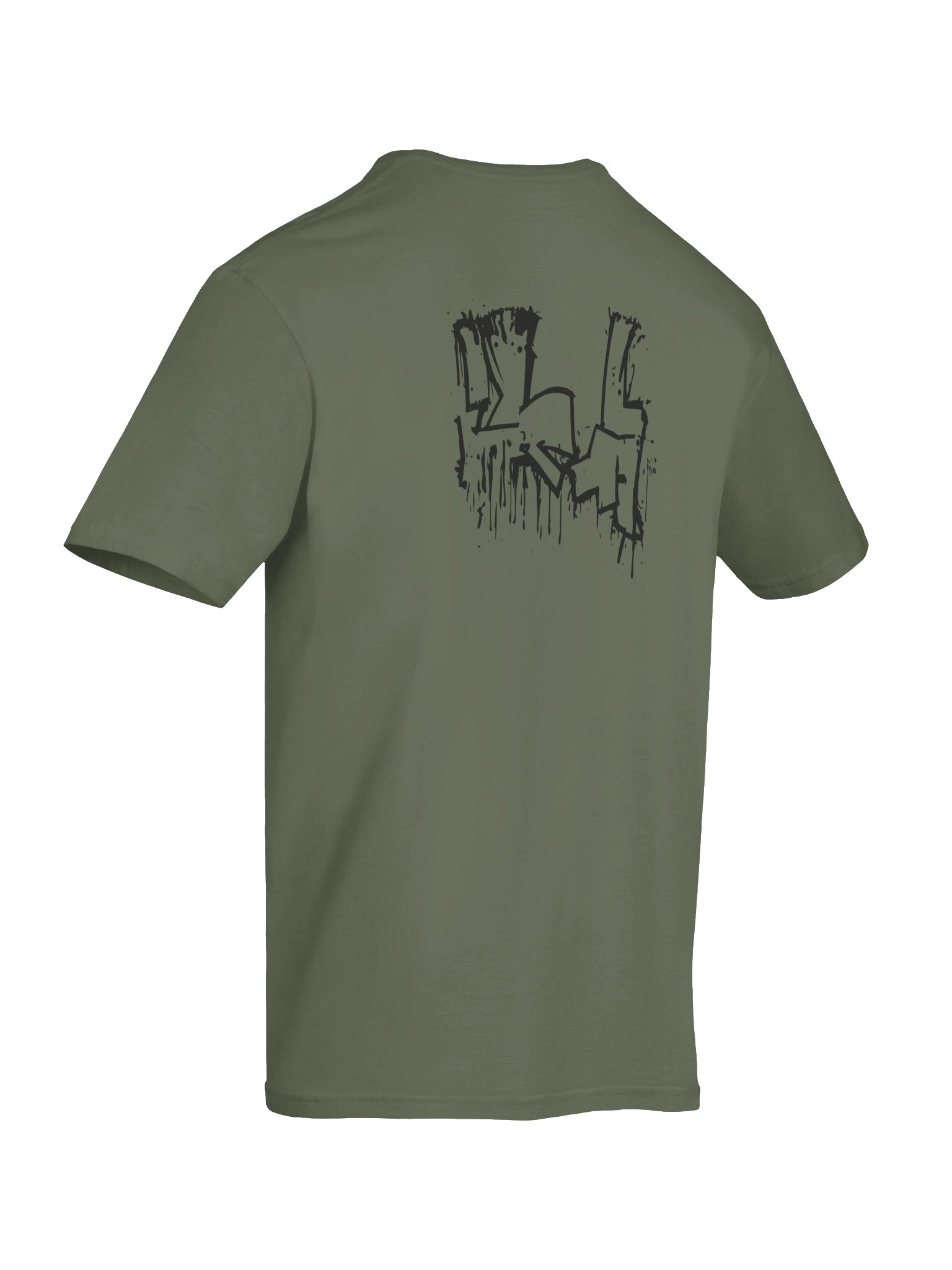 Hidenza Silhouette Tee – Olive Green Premium Oversized T-Shirt with Jumping Figure Chest Logo product image (8)