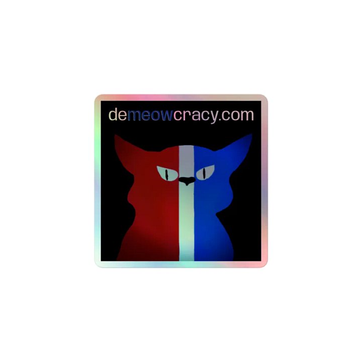 Holographic Demeowcracy Cat Sticker product image (1)
