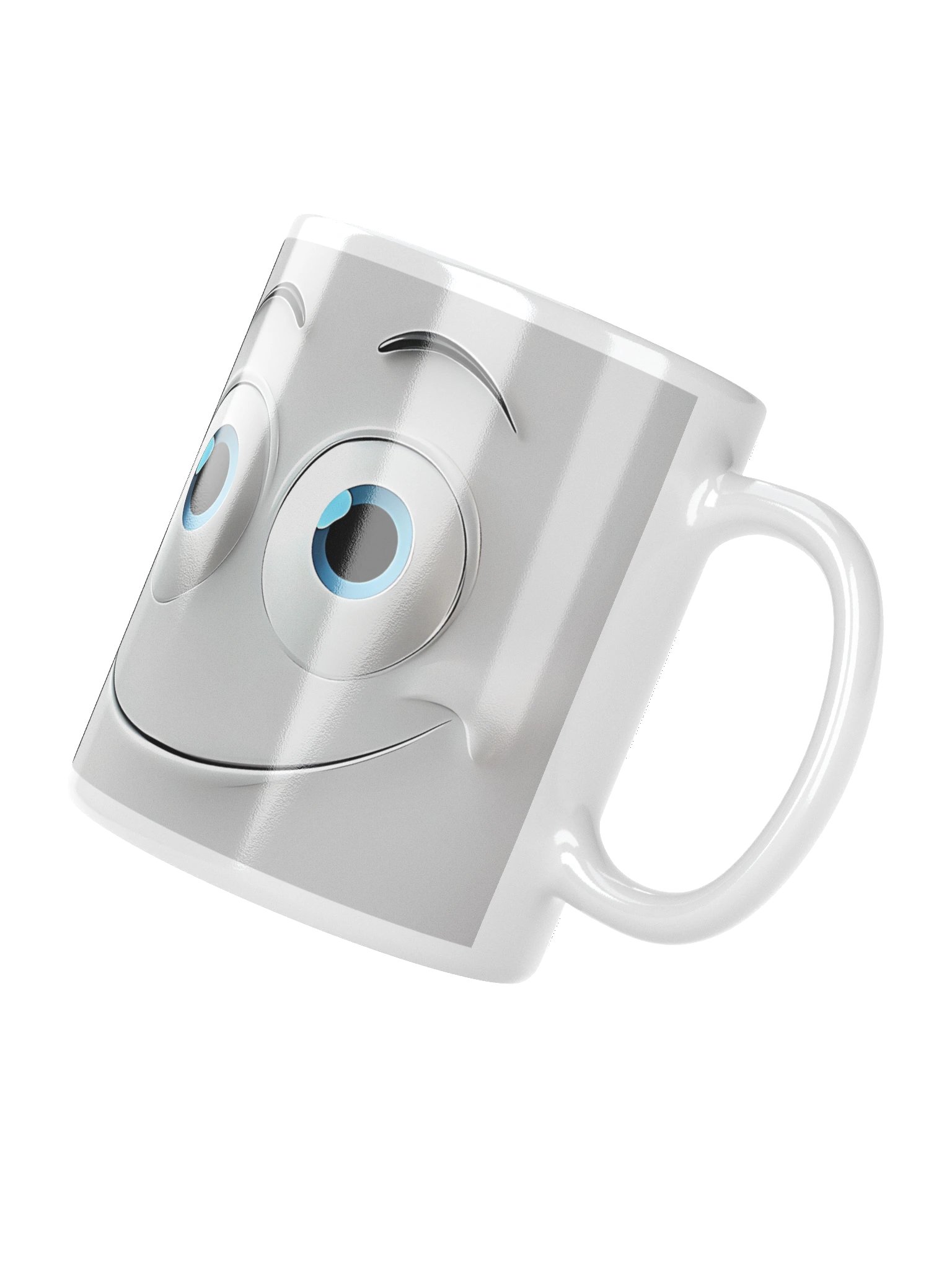 Cute Smiling Face Coffee Mug with Big Blue Eyes - Funny Ceramic Mug Gift product image (7)