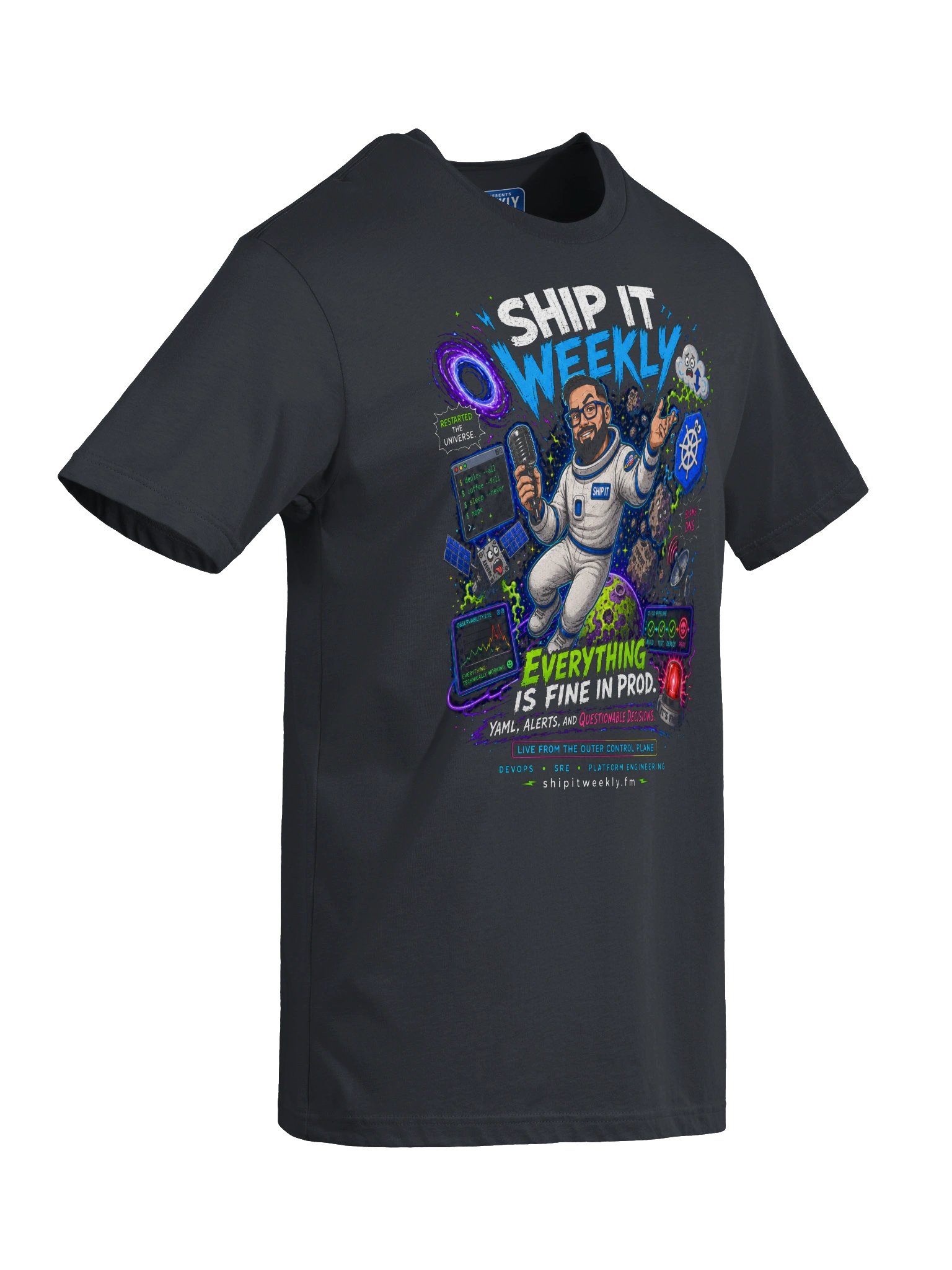Everything Is Fine in Prod | Ship It Weekly DevOps Tee product image (16)
