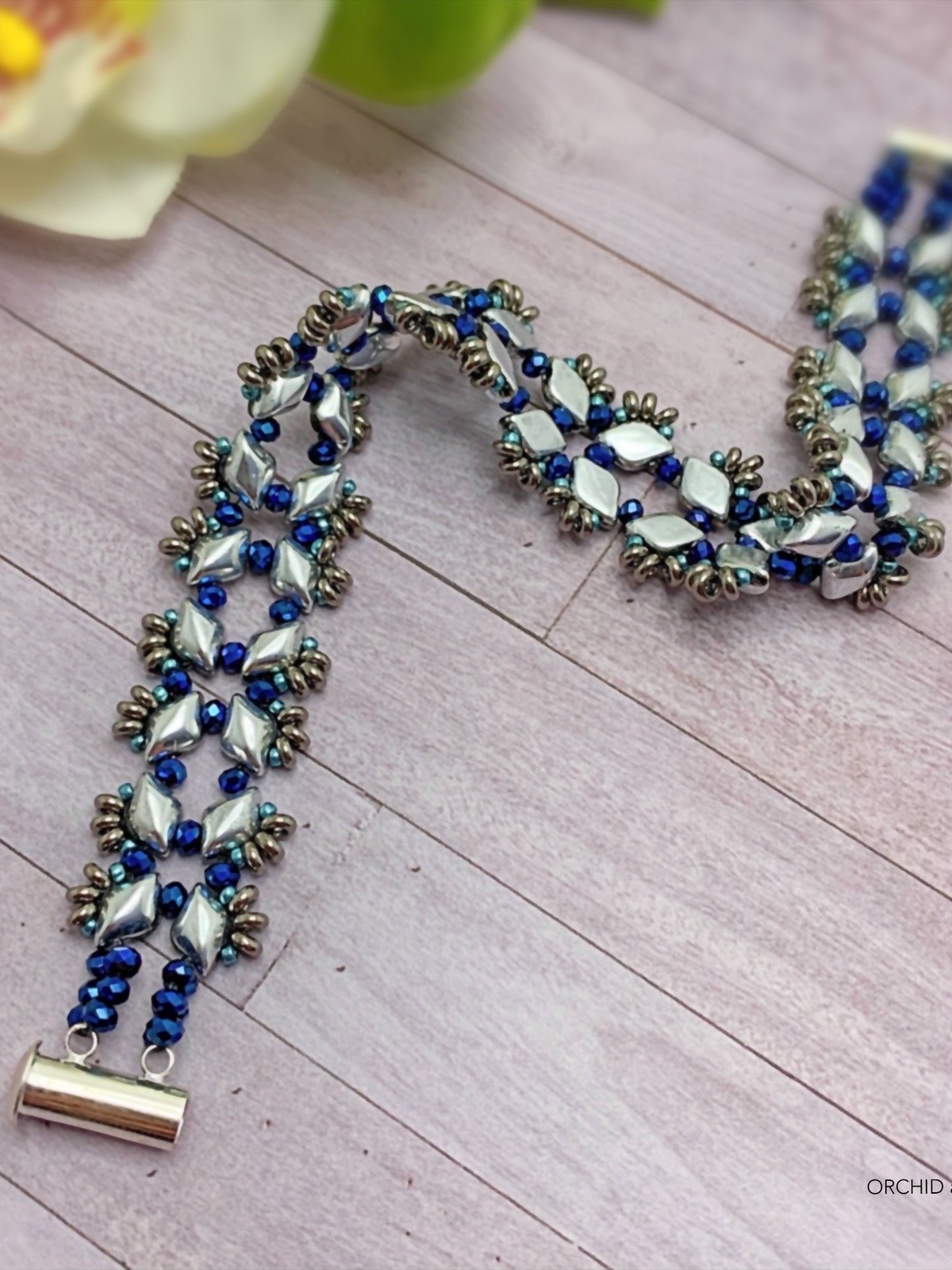 Starlight GemDuo Beaded Bracelet - Silver, Blue product image (1)