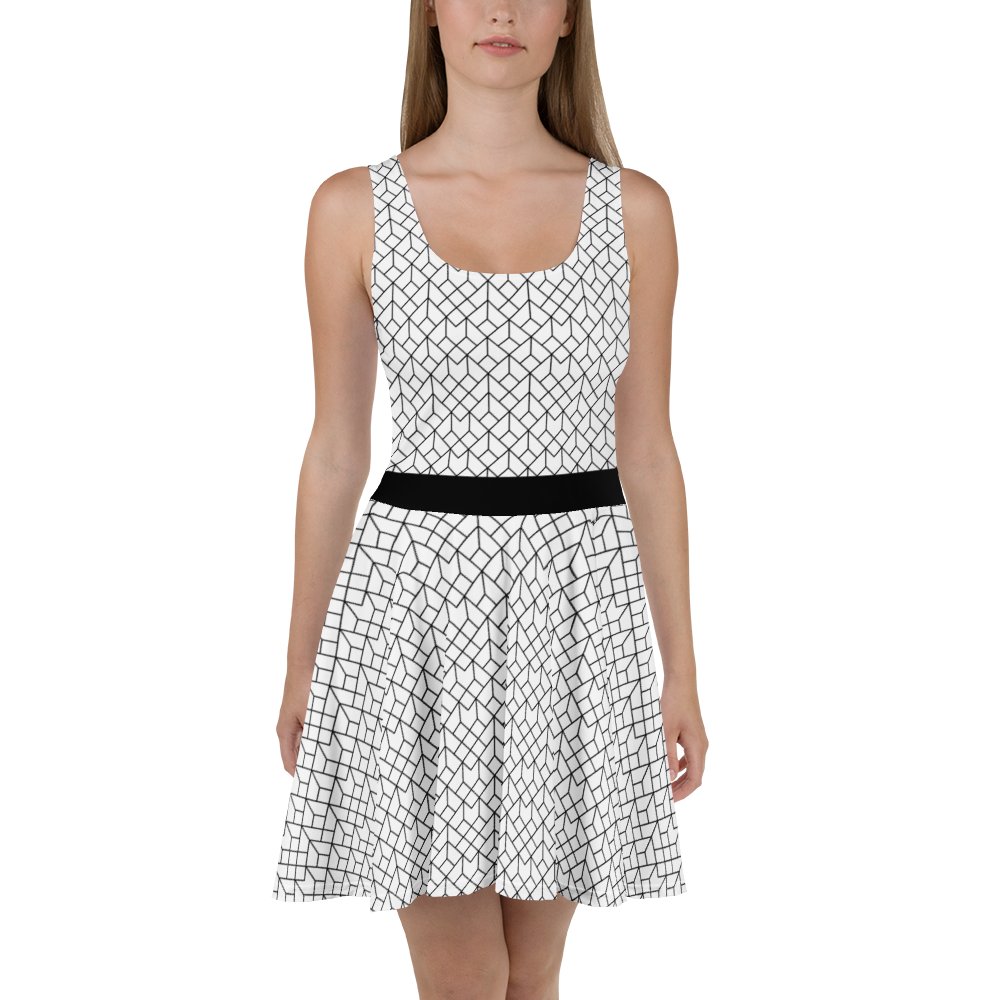 Black & White Mesh Pattern Geometric Dress product image (1)