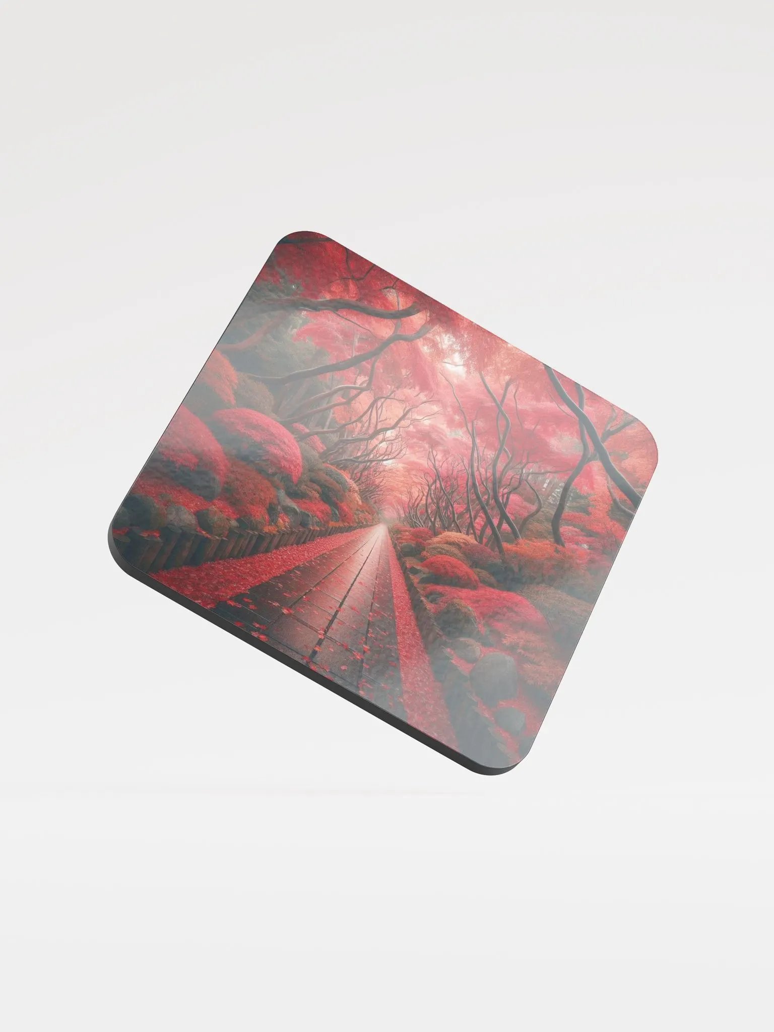 Vibrant Red Foliage Cork Coaster product image (1)