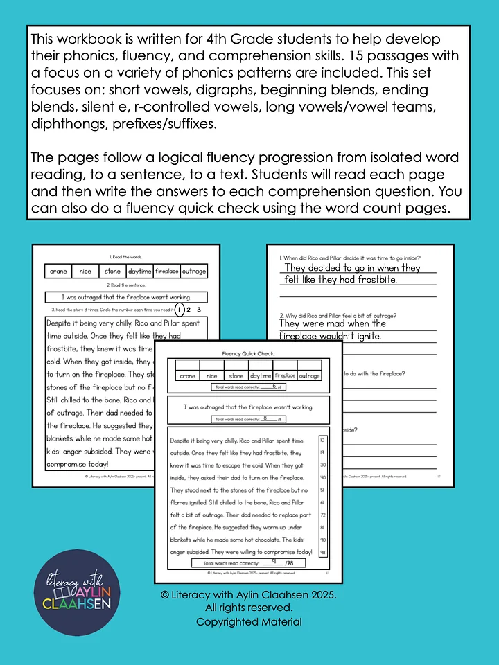 4th Grade Reading Passages to Build Fluency and Comprehension Skills product image (2)