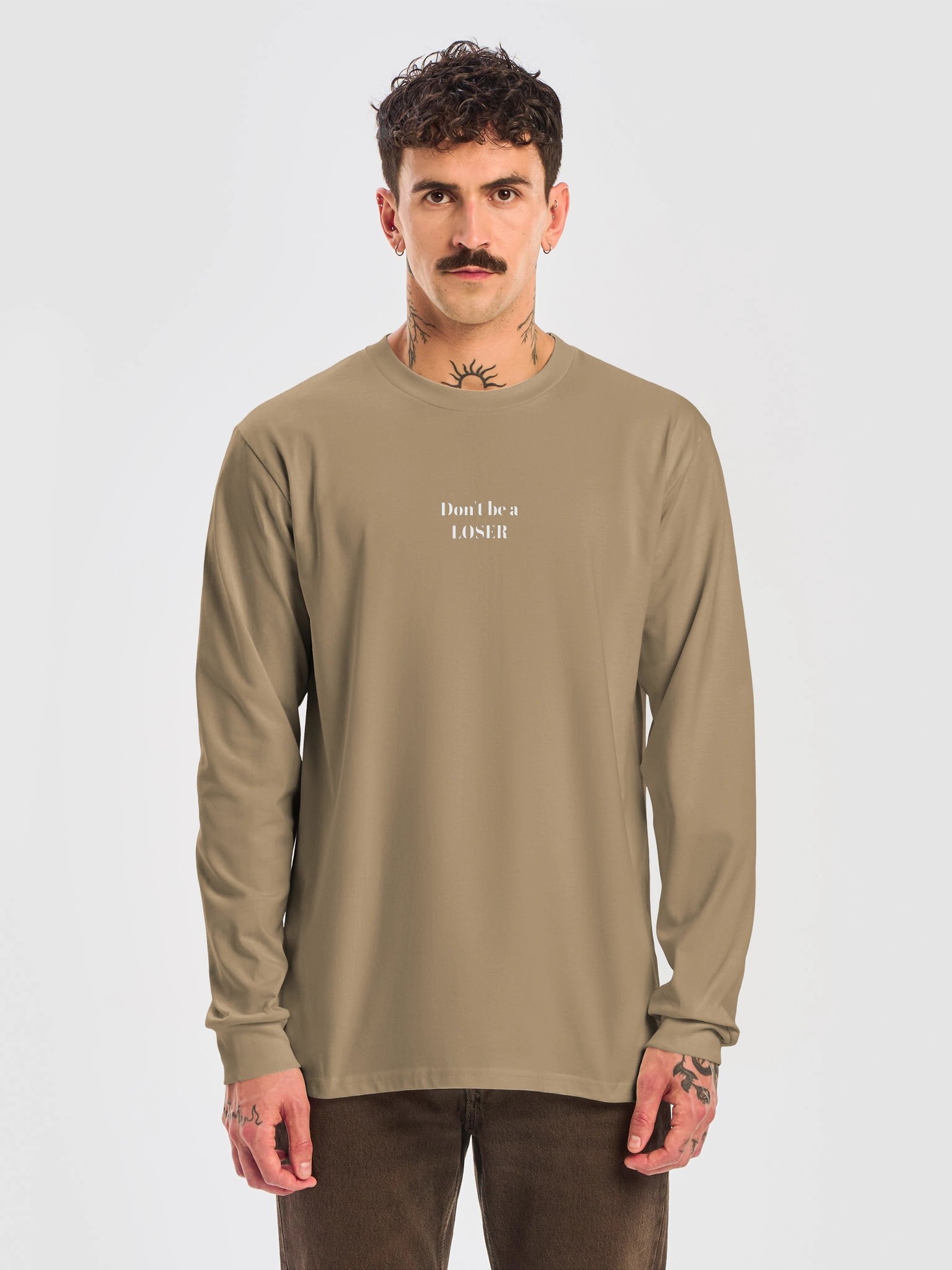 unisex cotton long sleeve (tan) product image (5)