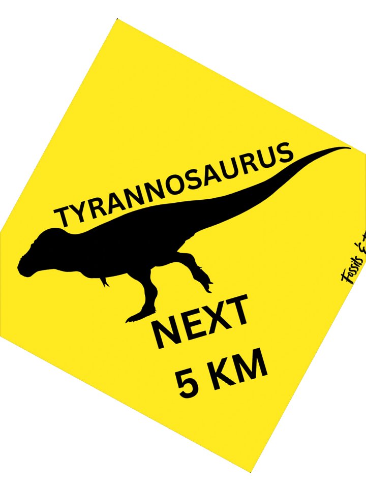 Tyrannosaurus Ahead Road Sign (Sticker) product image (4)