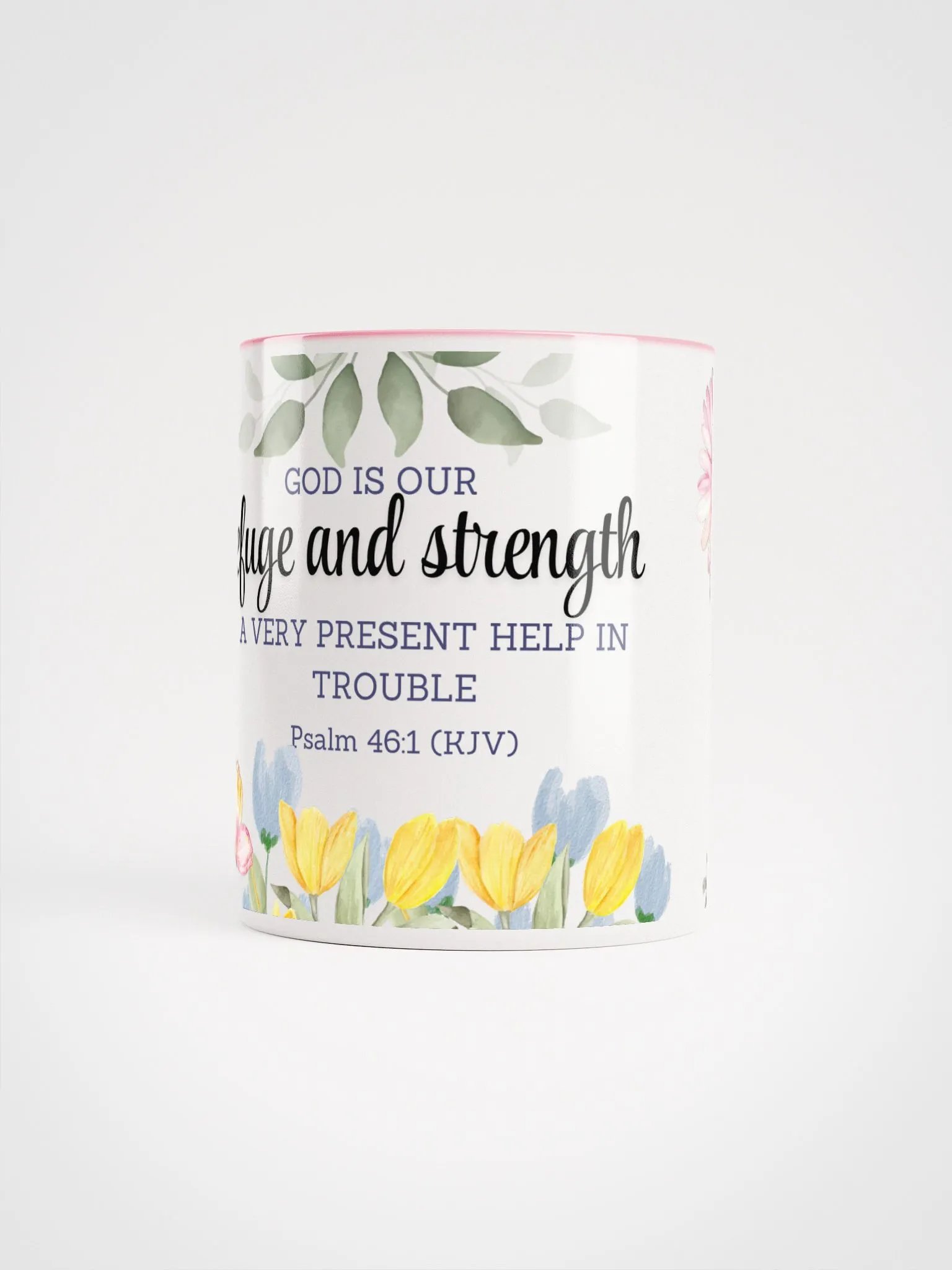 Refuge & Strength Floral Mug-Pink product image (1)