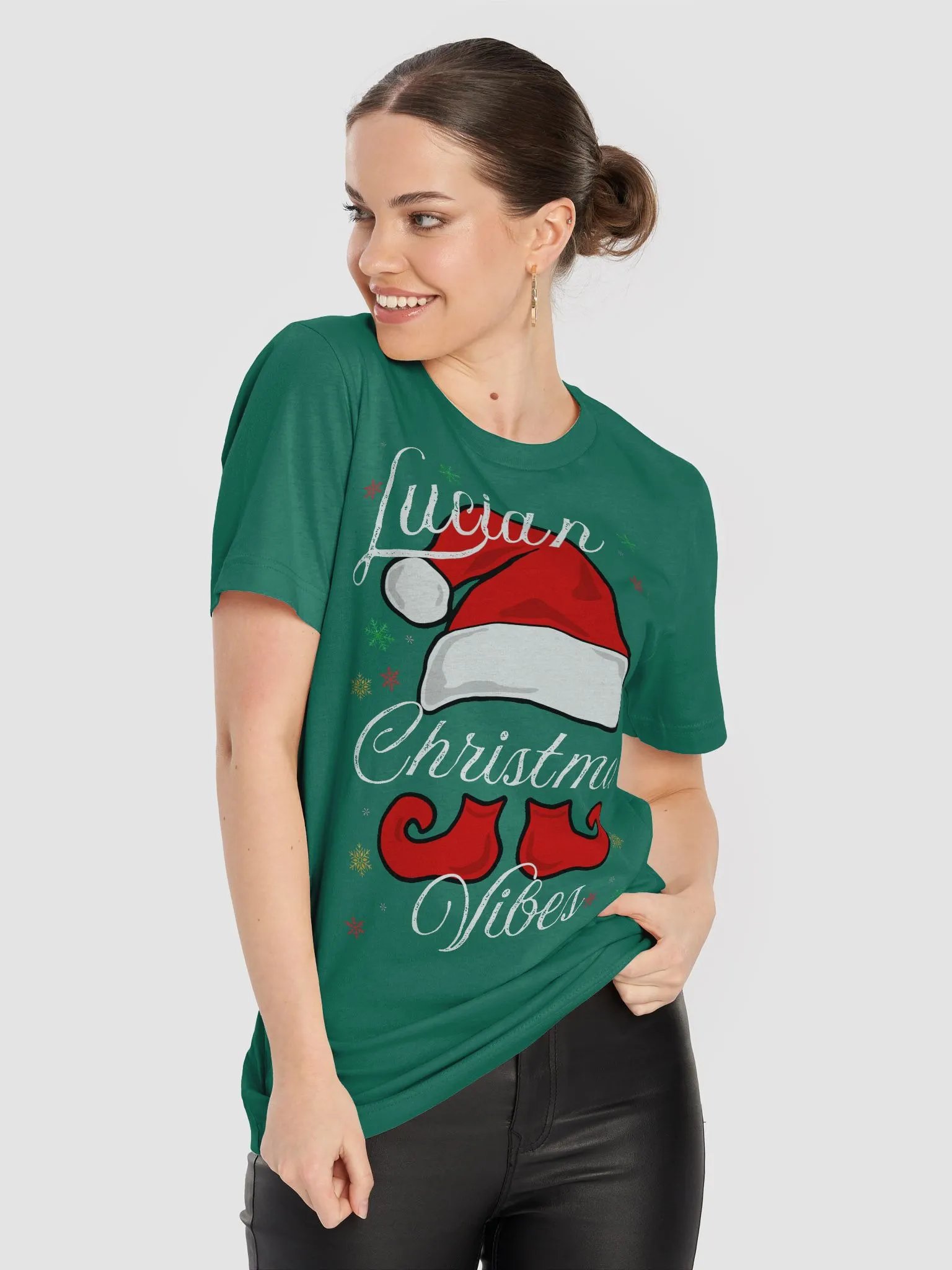 Festive Santa Hat and Elf Shoes T-Shirt product image (12)