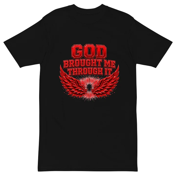 God Brought Me Through It White Tee – Red Wings Edition product image (3)