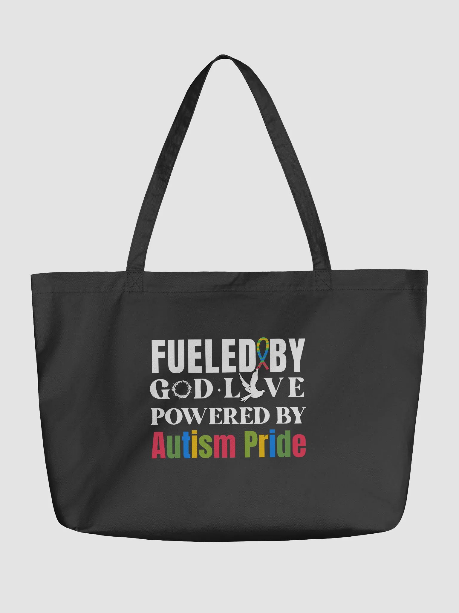 Fueled By God, Powered By Autism Pride, Autism Eco Tote Bag product image (2)