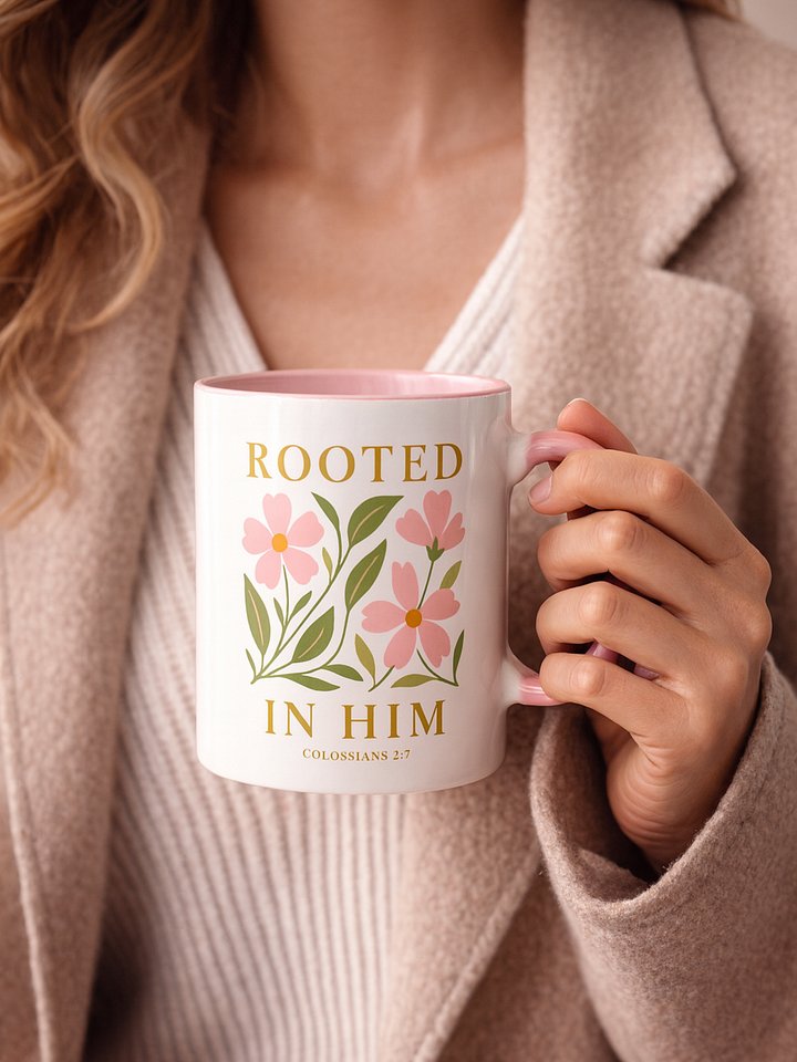 Elegant Floral Christian Mug for Women Inspired by Colossians 2:7 | 11oz & 15oz product image (2)