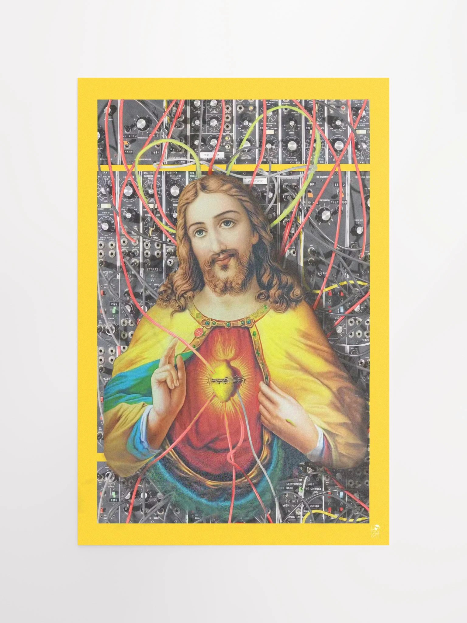 Jesus Christ Sacred MOOg by Frank Fonik , Techno EDM Matte Paper Poster product image (4)