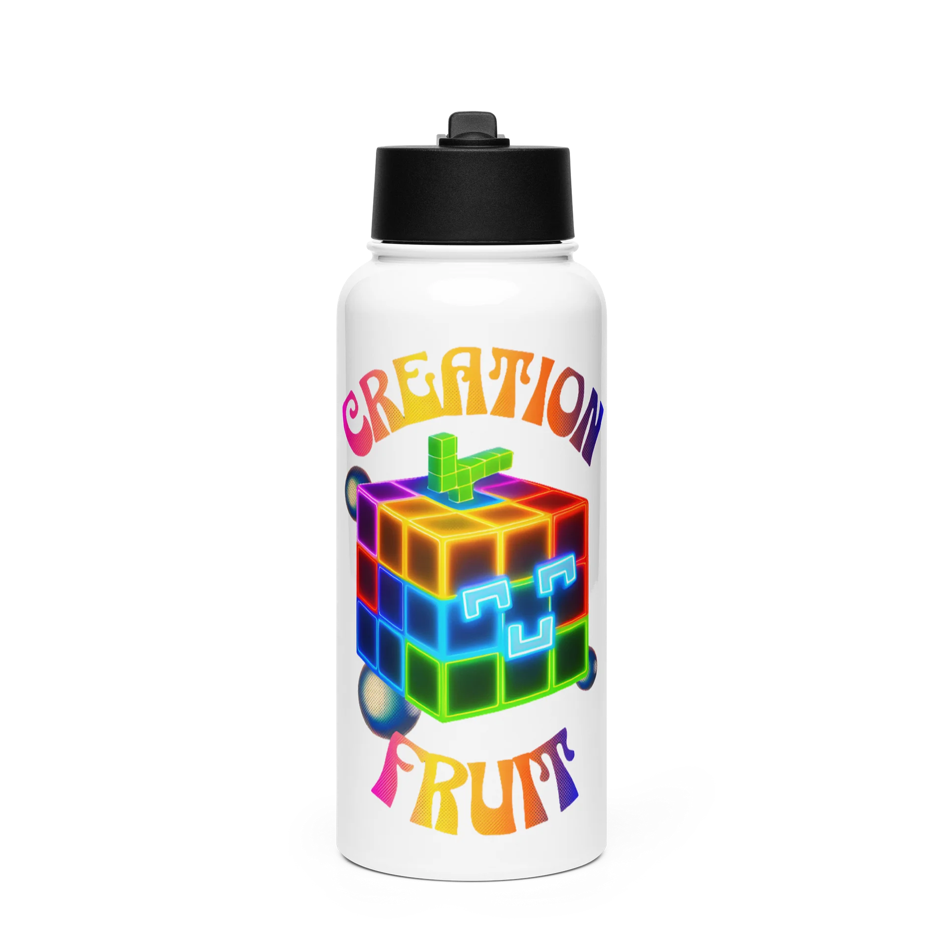 Creation Fruit Blox Fruits Gamer Stainless Steel Water Bottle With Straw Gift For Kids product image (1)