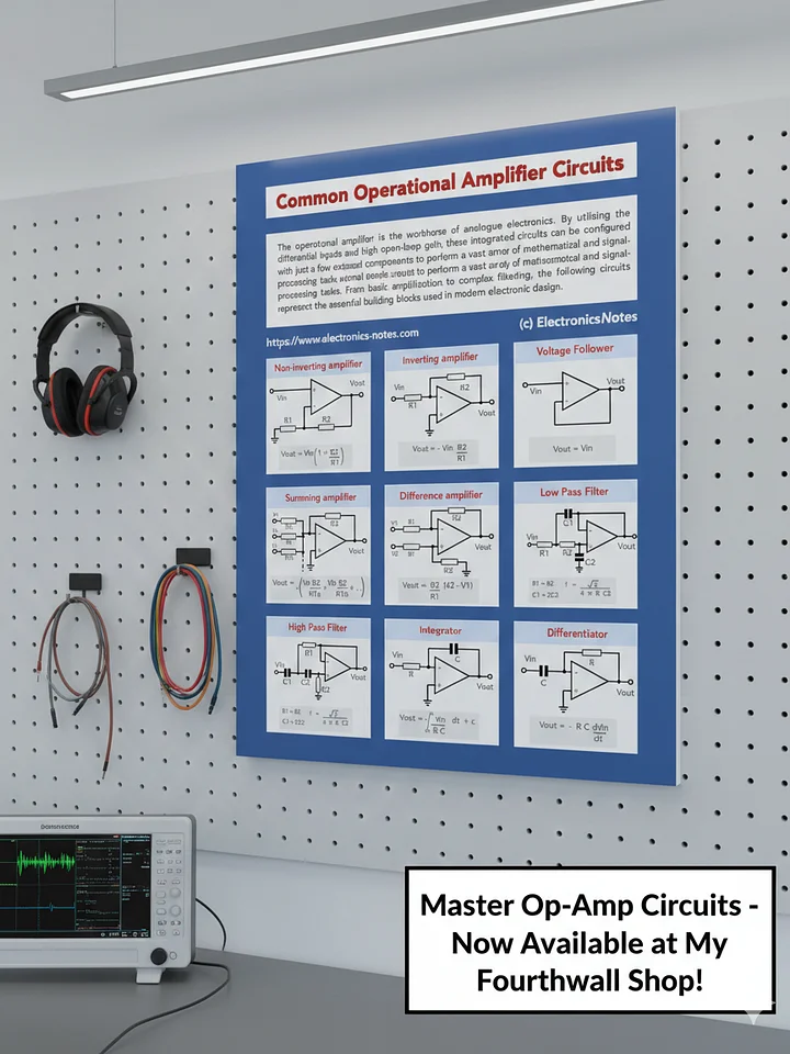 Common Op-Amp Circuits Downloadable Crib Sheet Infographic product image (1)
