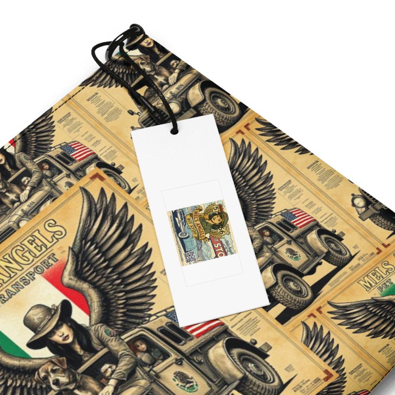 Mel’s Angels Vintage Crossbody Bag – All-Over Print Faux Leather Purse with Strap product image (11)