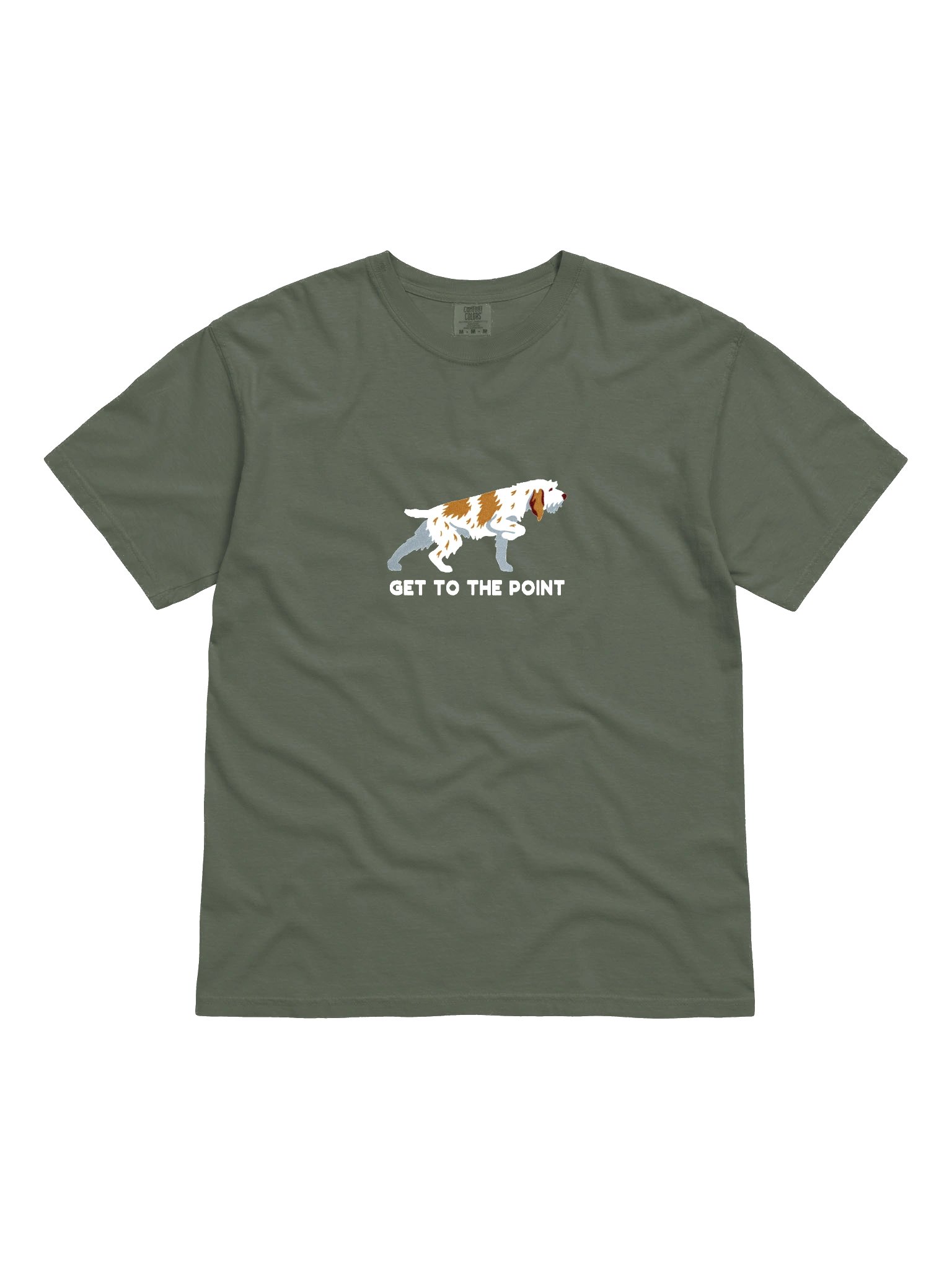 Get to the Point T-Shirt(Embroidered) of a Spinone Italiano(Brown & White) product image (4)