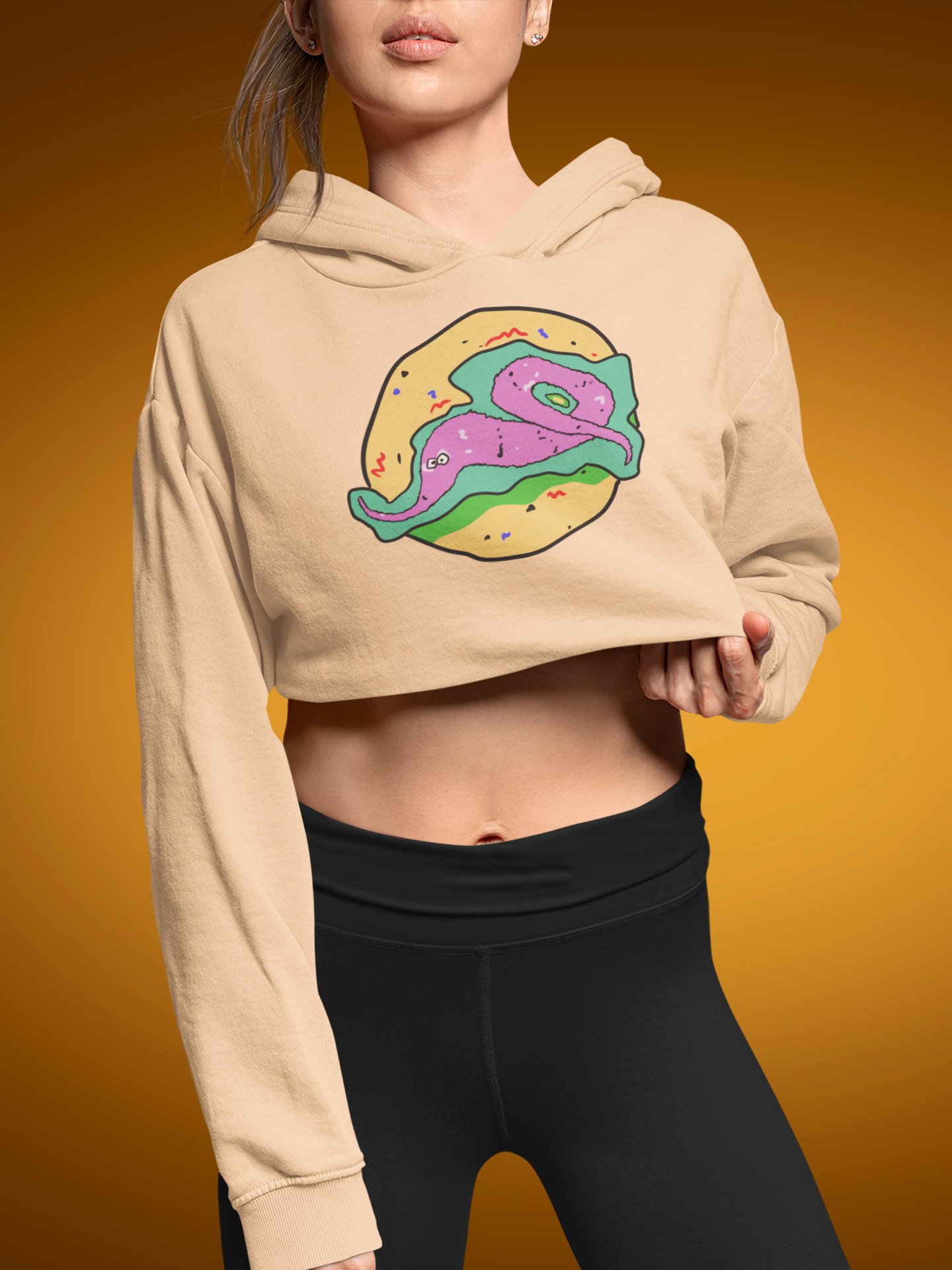 Vaporworm fleece crop hoodie product image (1)