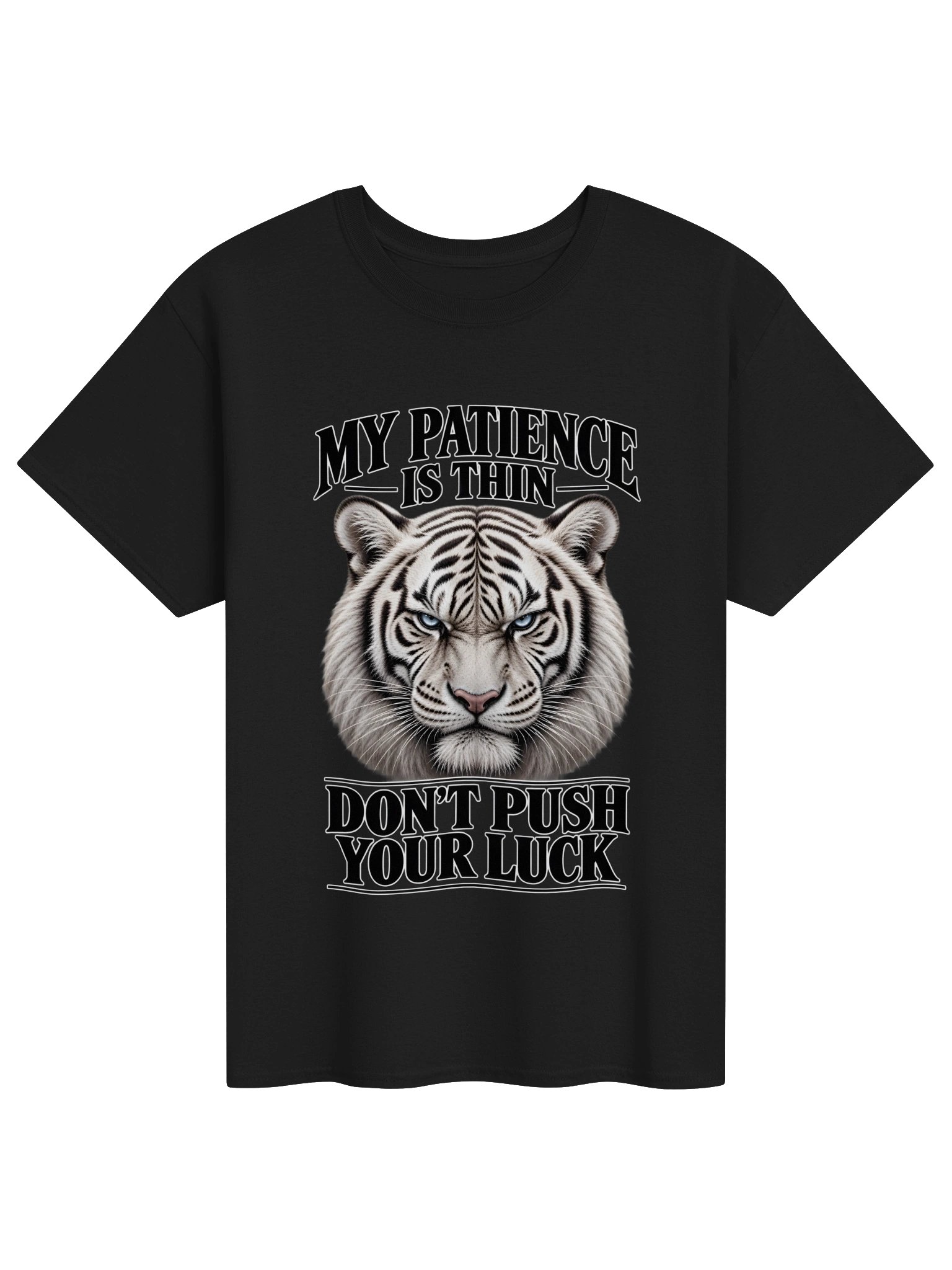 White Tiger - My Patience is Thin Dont Push Your Luck - Unisex Gildan Heavyweight 100% Cotton T-Shirt product image (1)
