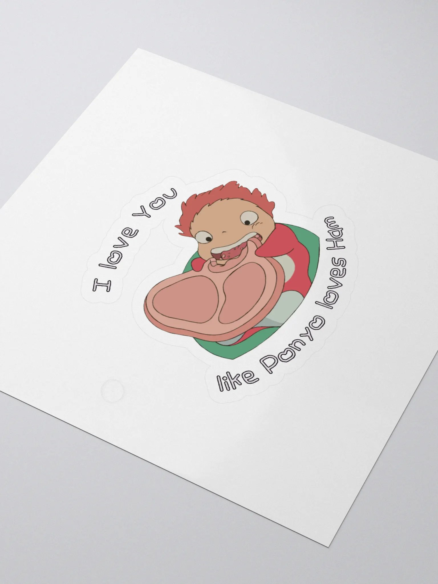 PONYO LOVES HAAAAAM!!! - Sticker product image (3)