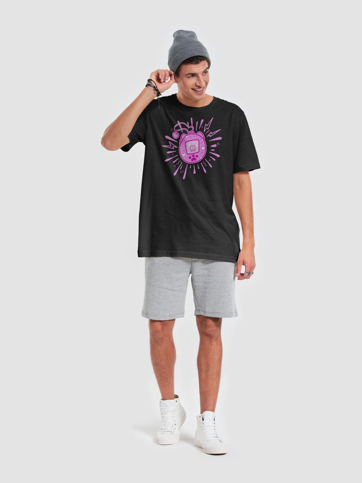 Lovely Digital Meow // T-Shirt - Pink - Dark Mode product image (6)