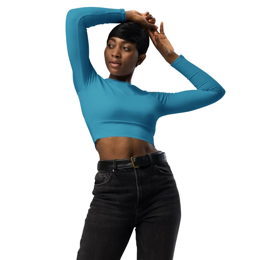 Blue Aquarius All-Over Crop Top product image (3)