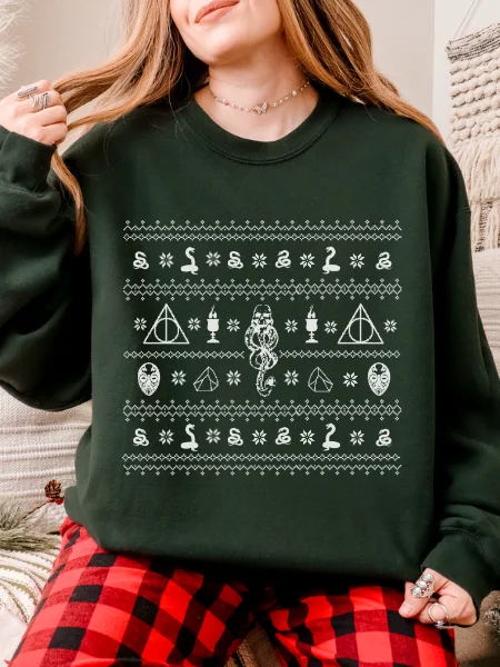 Dark Magical Arts Ugly Christmas Sweater Cozy Minimalist Sweatshirt product image (1)
