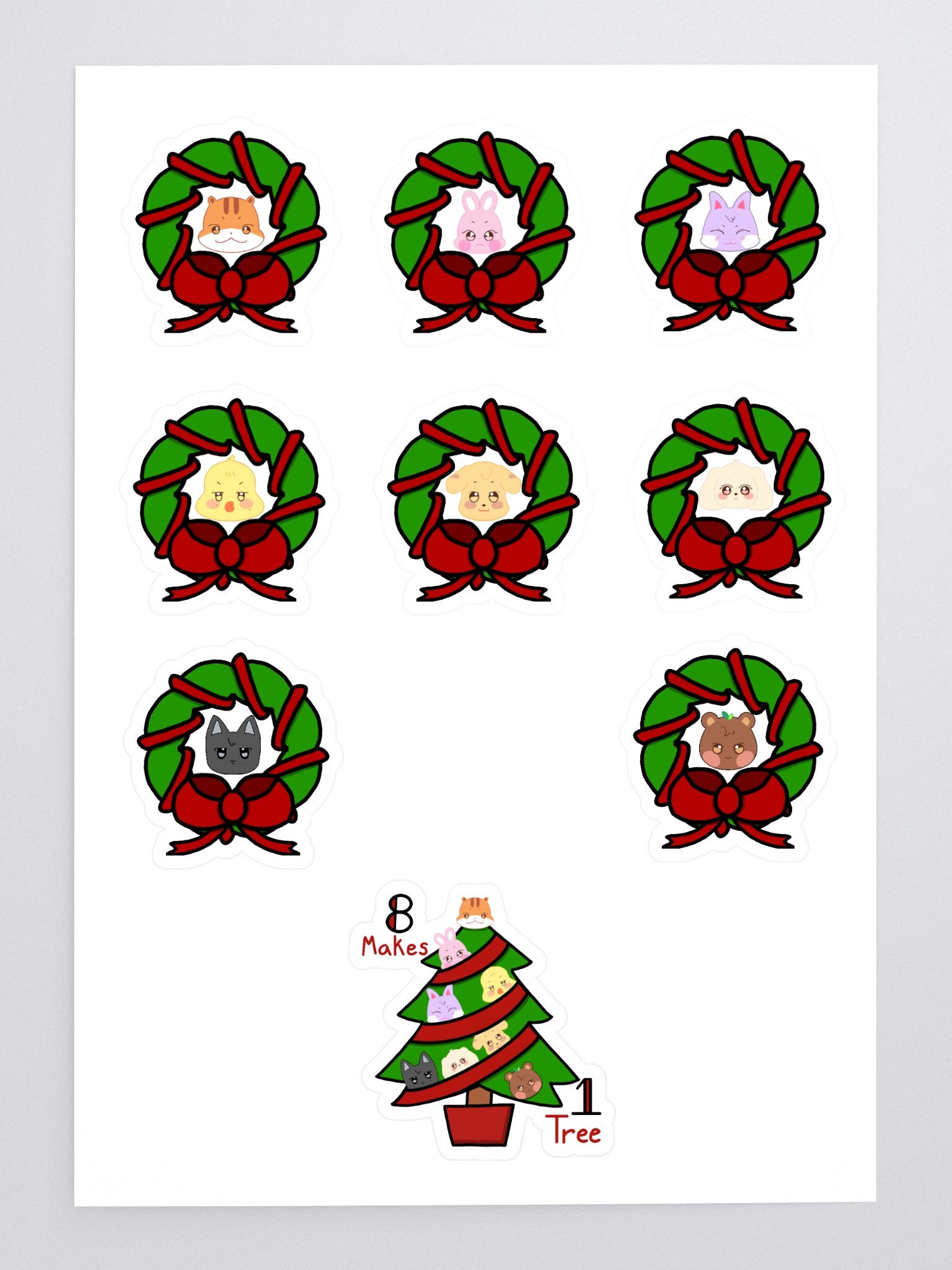 Aniteez Christmas Wreath Sticker Sheet product image (3)