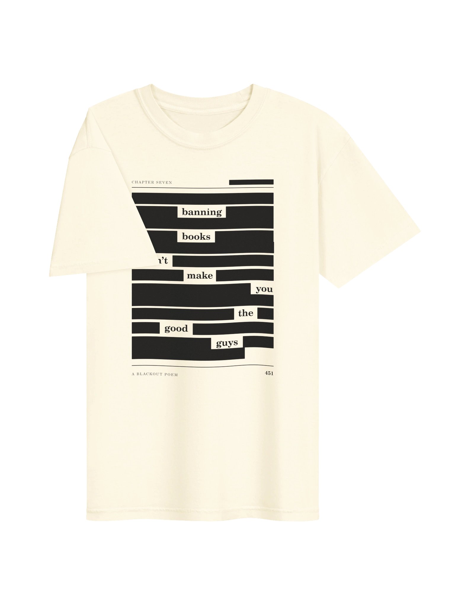 Banning Books — Blackout Poem Tee (Light) product image (3)