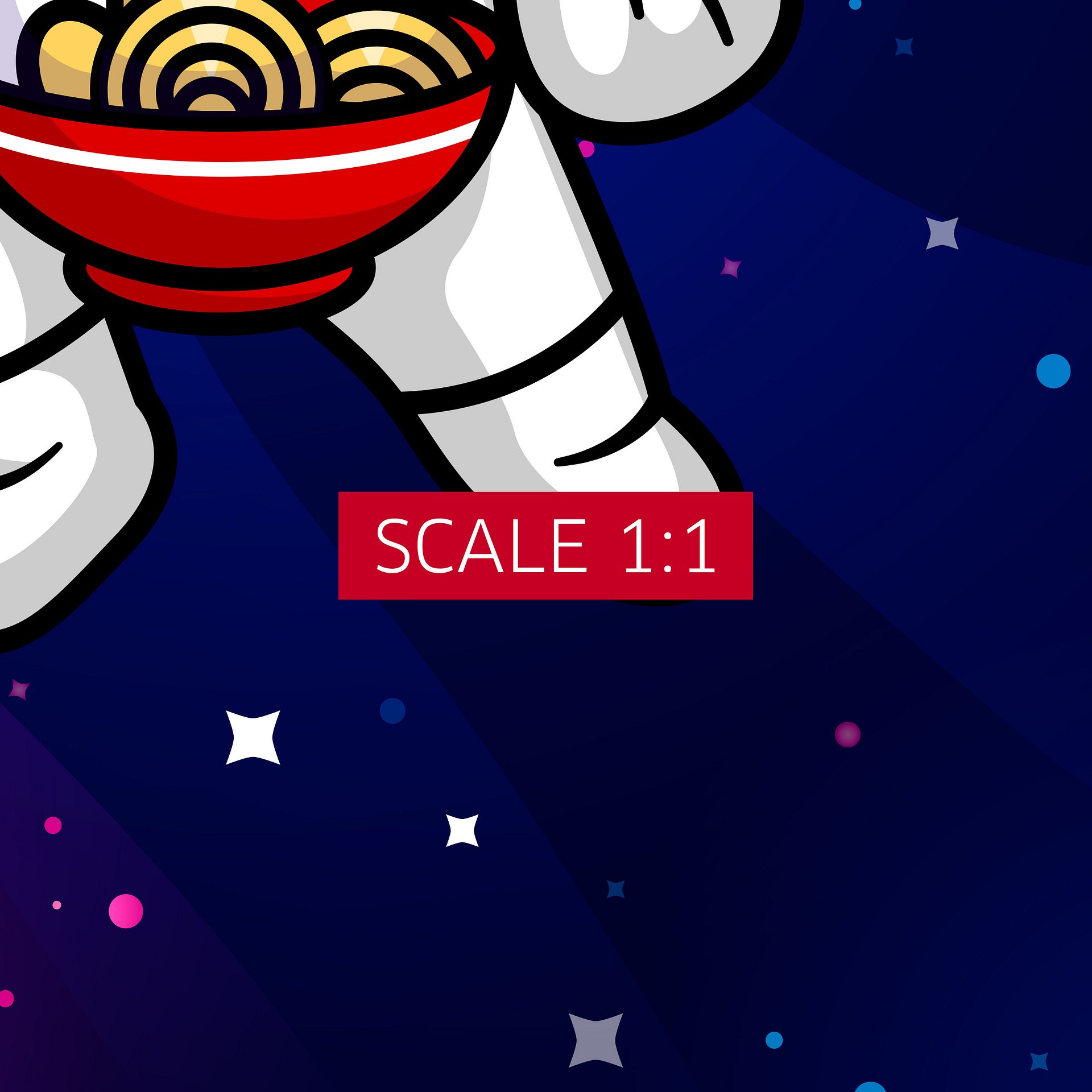 Astronaut & Noodle, Space sushi — space poster, synthwave space, neon space, aesthetic poster product image (5)