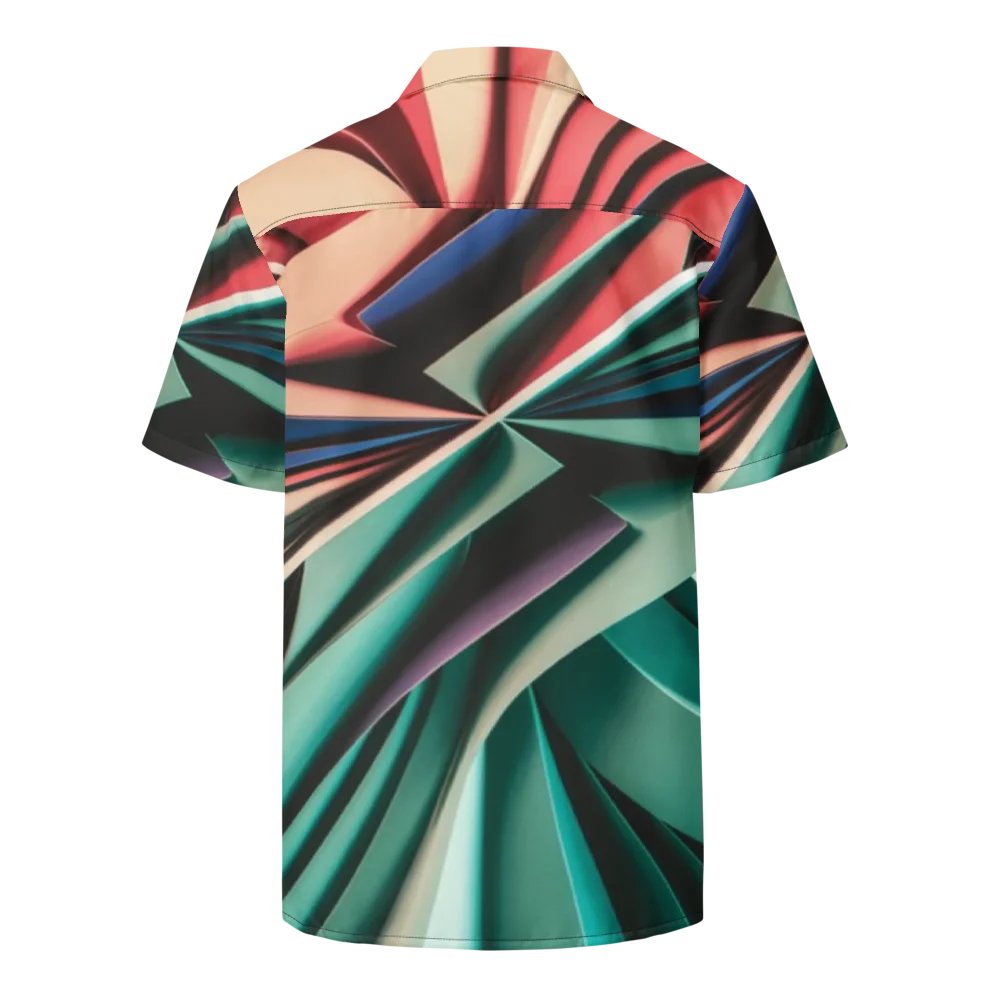 Graphic Grove Abstract Geometric Unisex Hawaiian Shirt - Vibrant Teal & Multi-Colour Design product image (2)