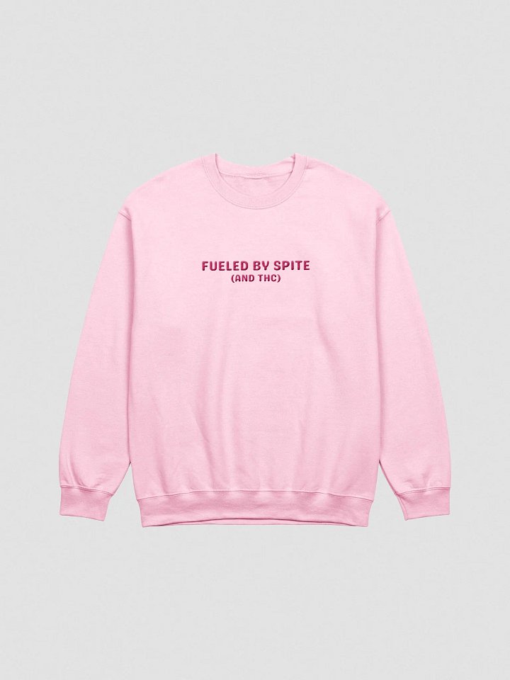 FUELED BY SPITE (pink thread) embroidered classic crewneck product image (1)