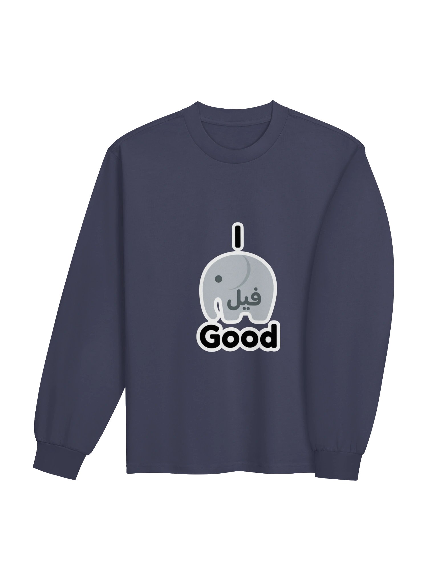 “I Feel Good” Heavyweight Long Sleeve Shirt – فيل Moroccan Wordplay product image (4)