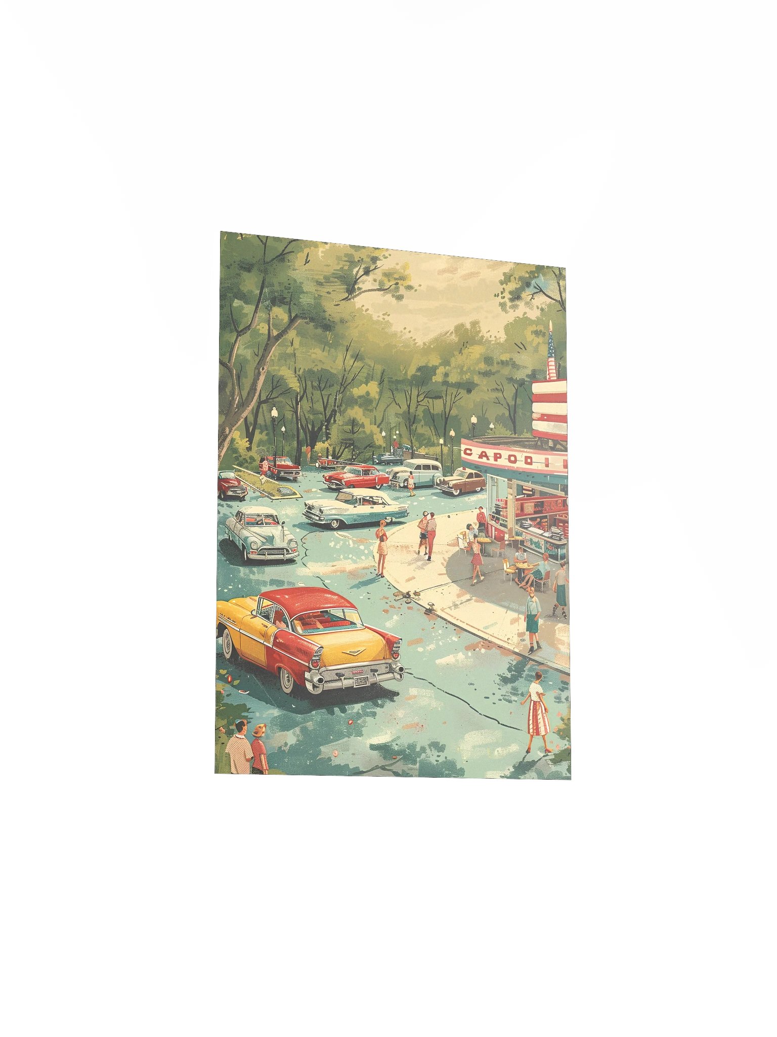 Vintage 1950s Drive-In Diner Poster | Retro American Car Hop Wall Art | Classic Cars Nostalgic Print product image (13)