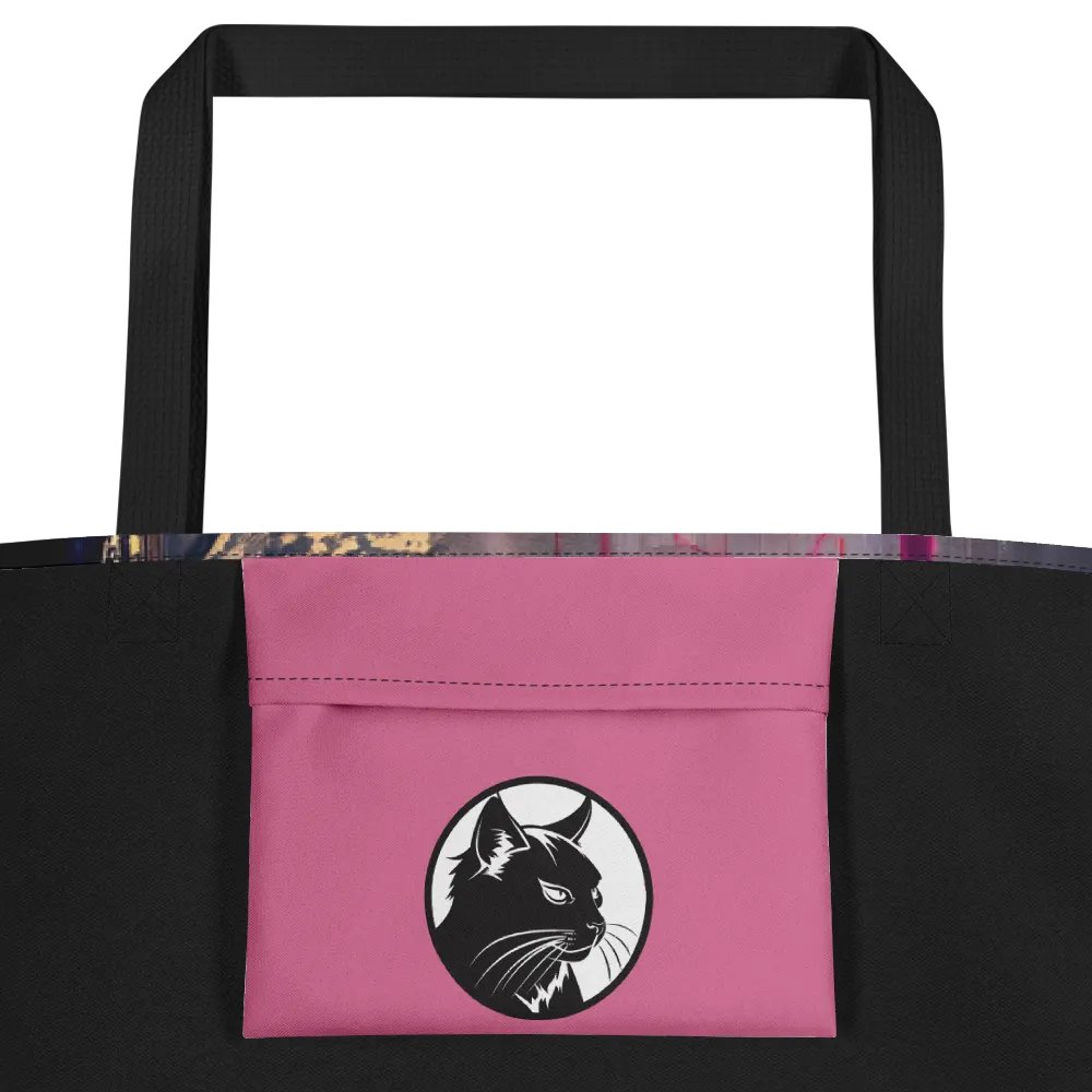 Graffiti Inspired Black Cat Tote Bag product image (10)