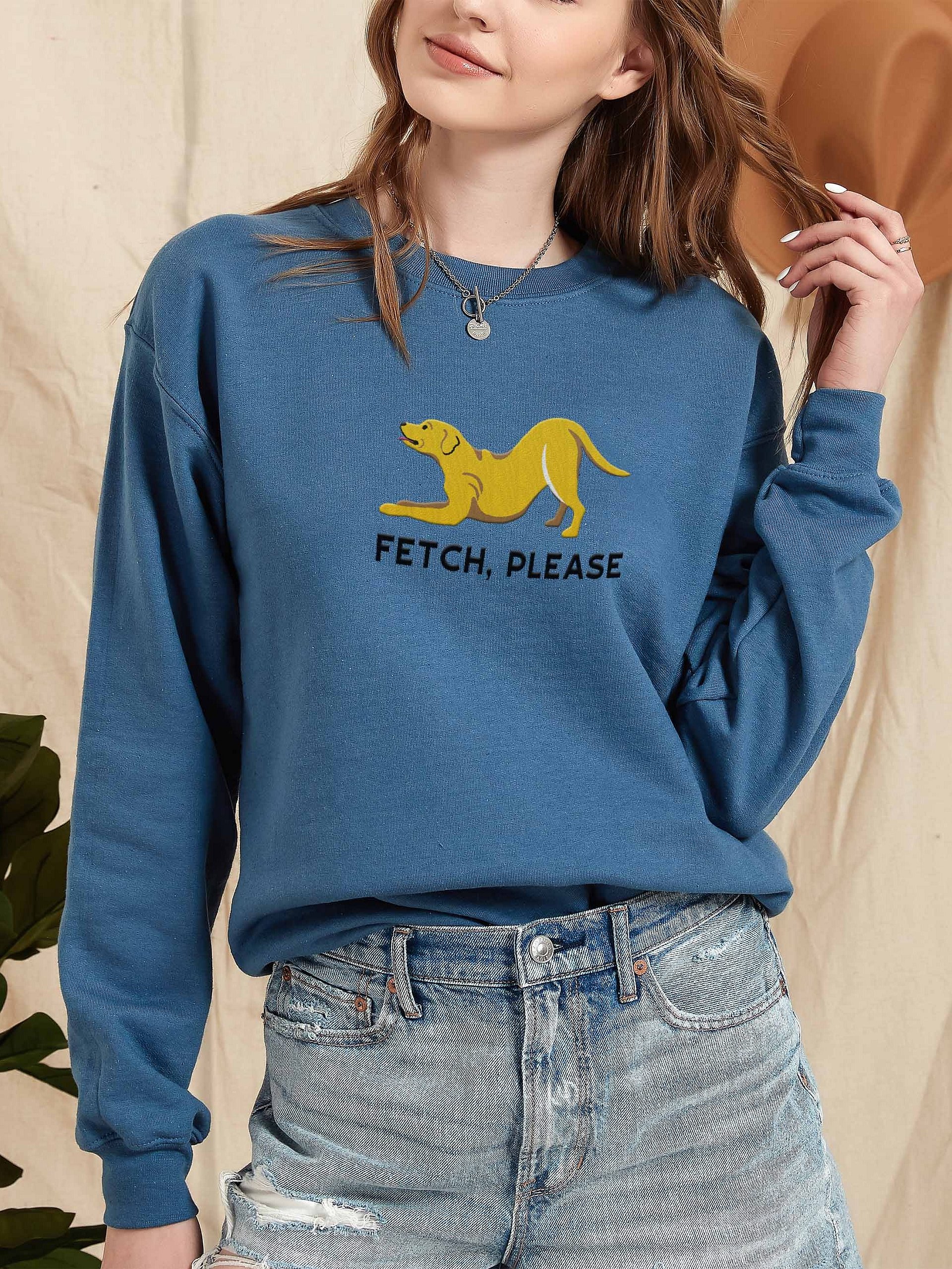 Fetch Please Sweatshirt (Embroidered) of a Labrador Retriever product image (2)
