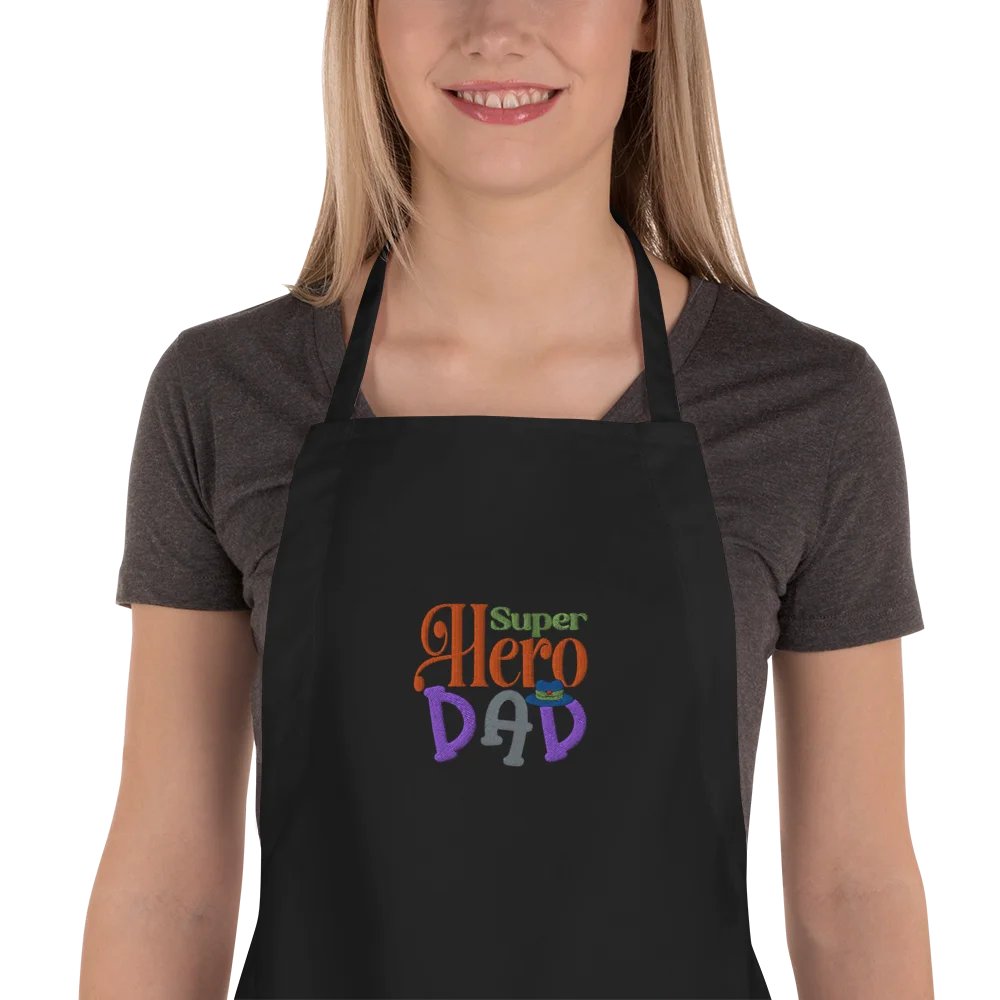 Super Hero Dad Embroidered Apron product image (1)