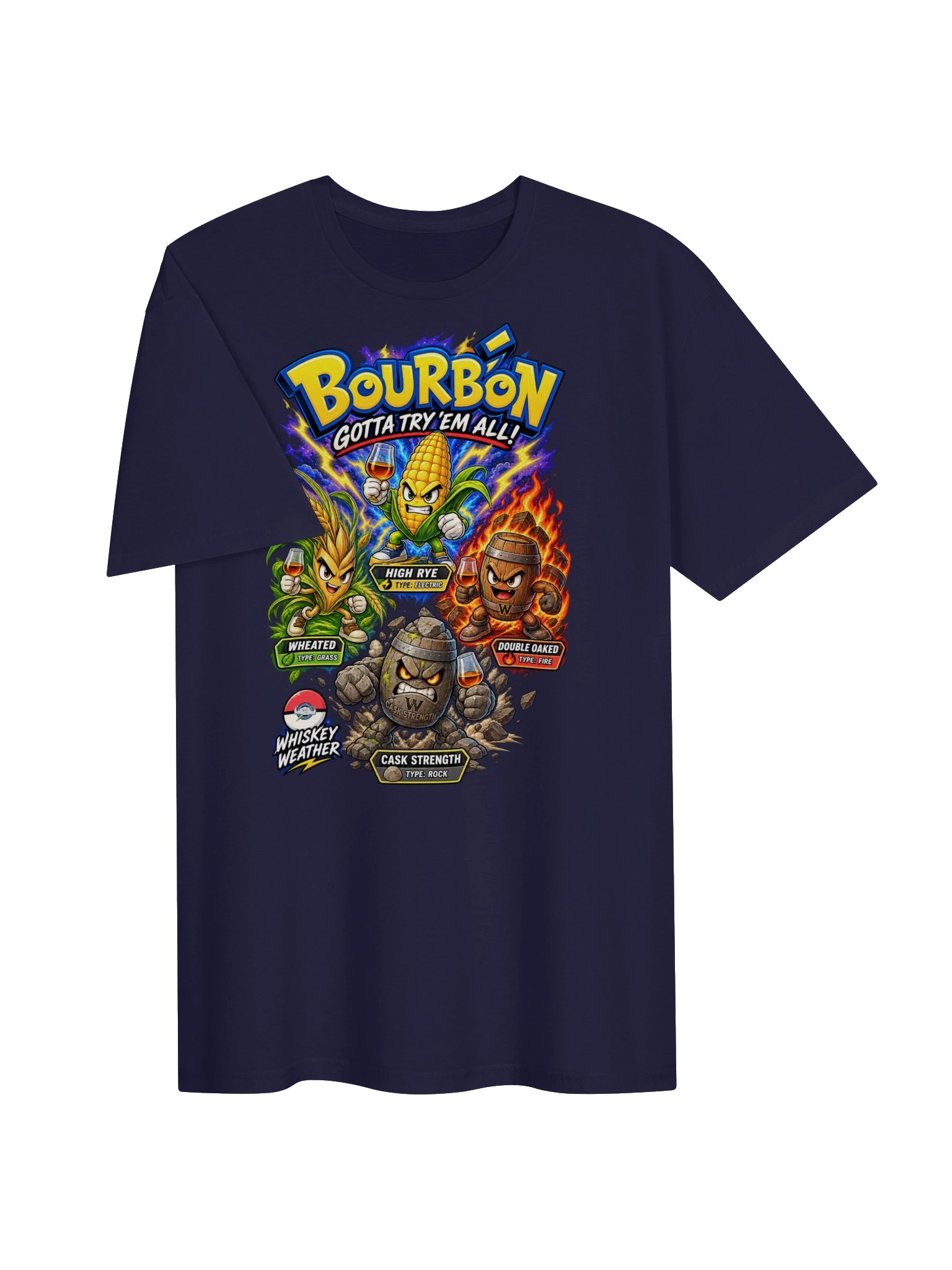 Bourbon Gotta Try ’Em All Types T-Shirt product image (21)