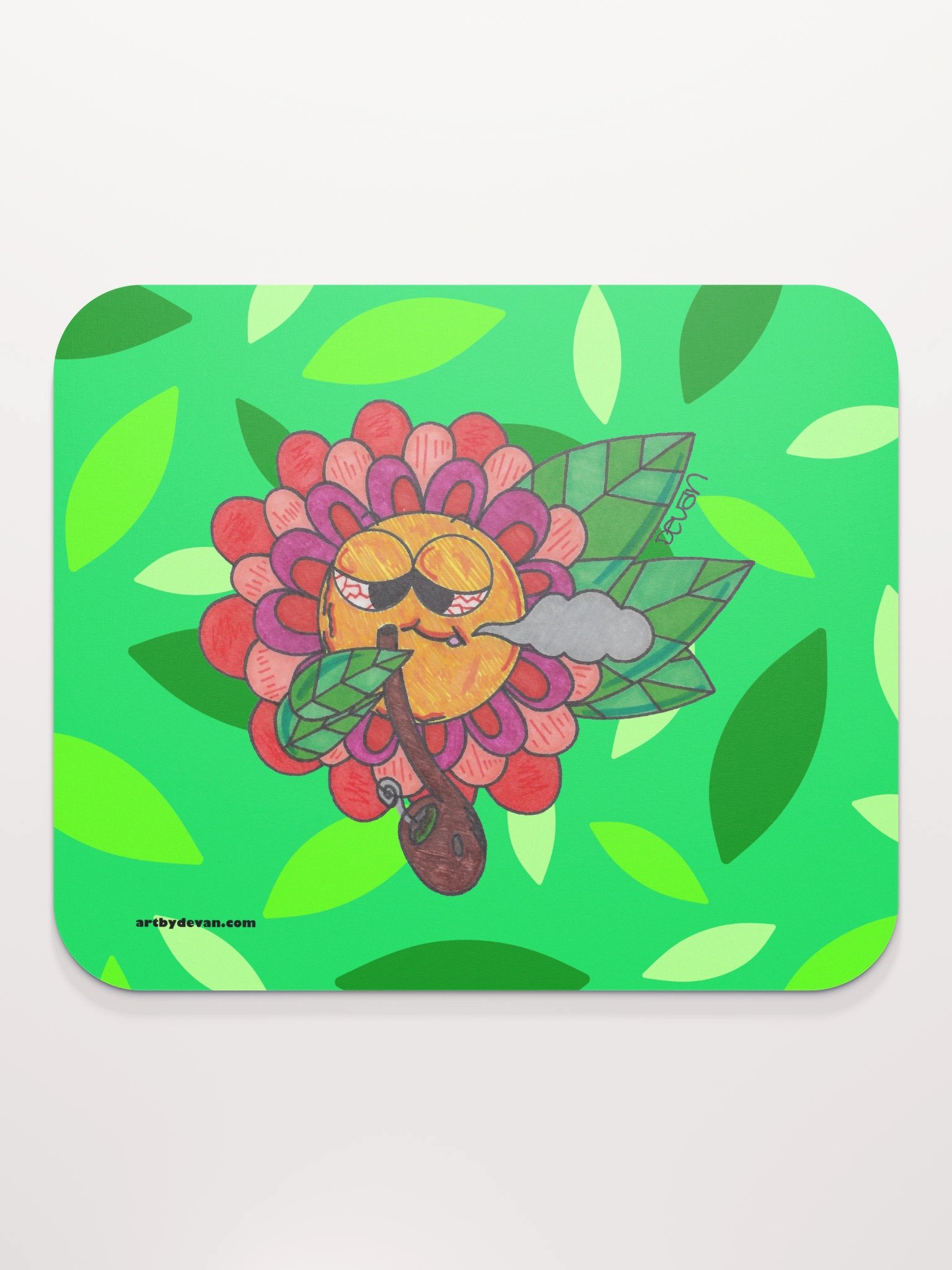 Red Stoner Flower Mousepad product image (2)