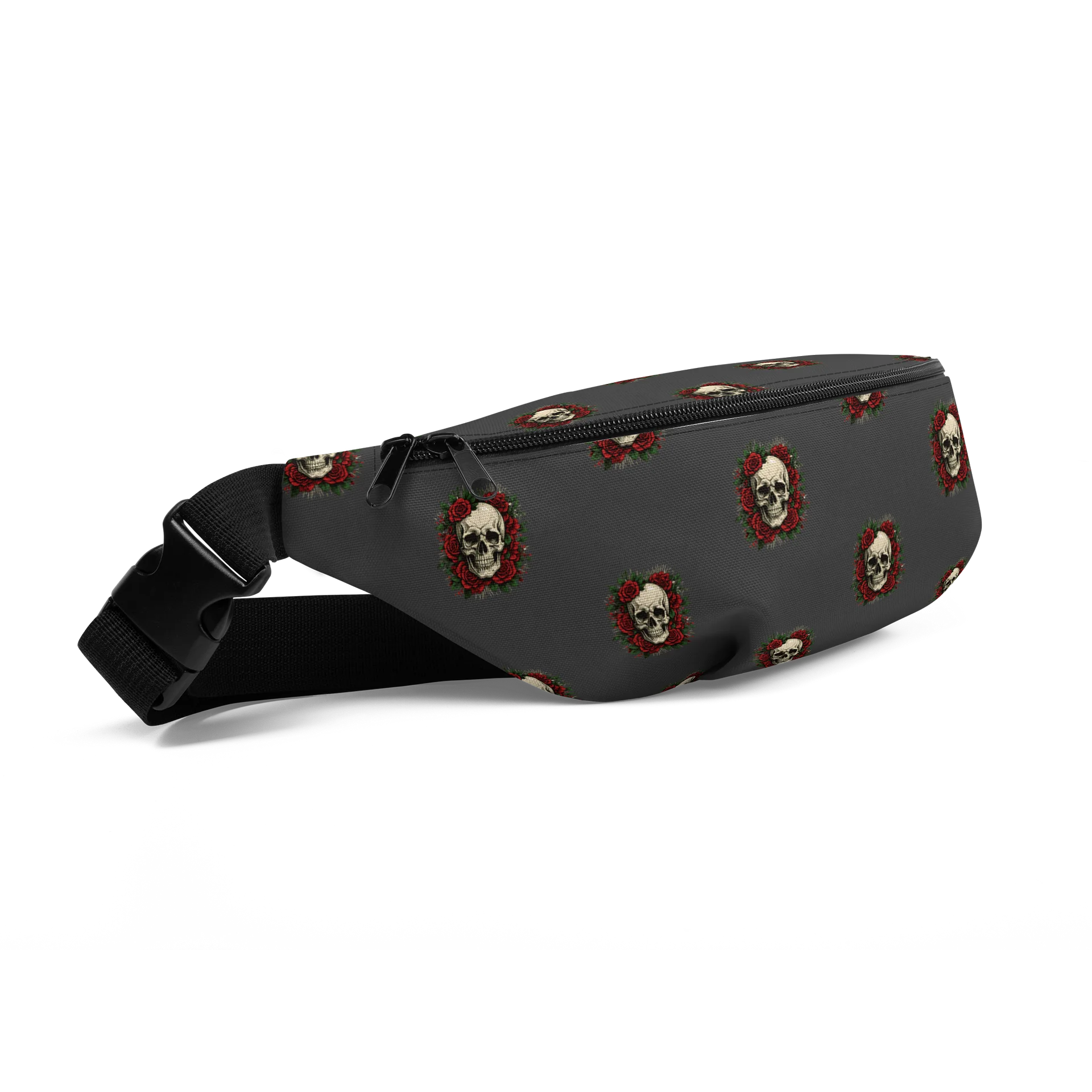 Skull Rose Grid All-Over Fanny Pack product image (2)