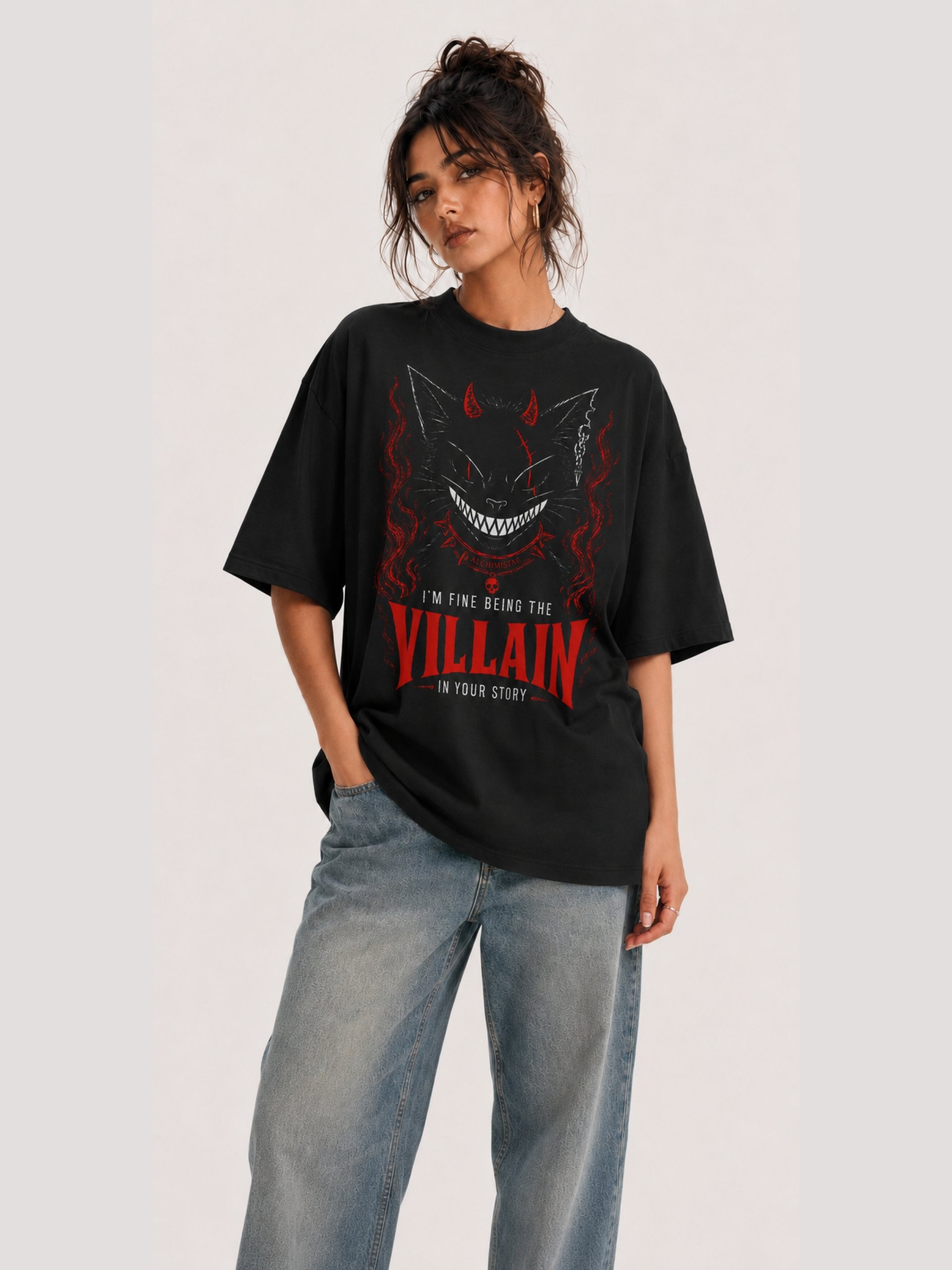 T-Shirt Unisex Oversize Coton Bio Poids Lourd – THE VILLAIN product image (3)