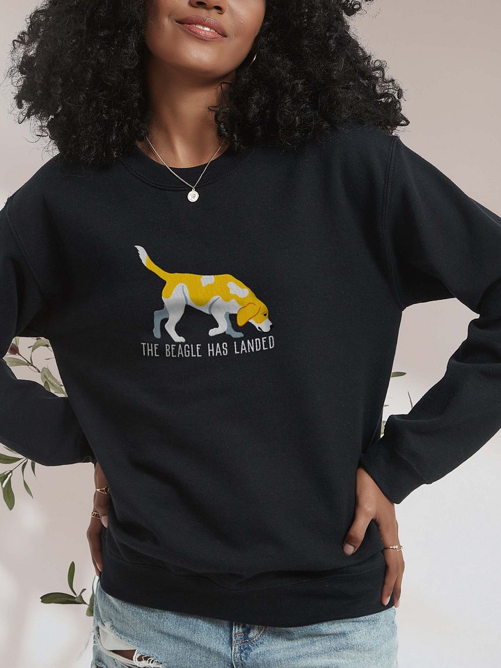 The Beagle Has Landed Sweatshirt (Embroidered) of a Beagle(Lemon 2) product image (1)