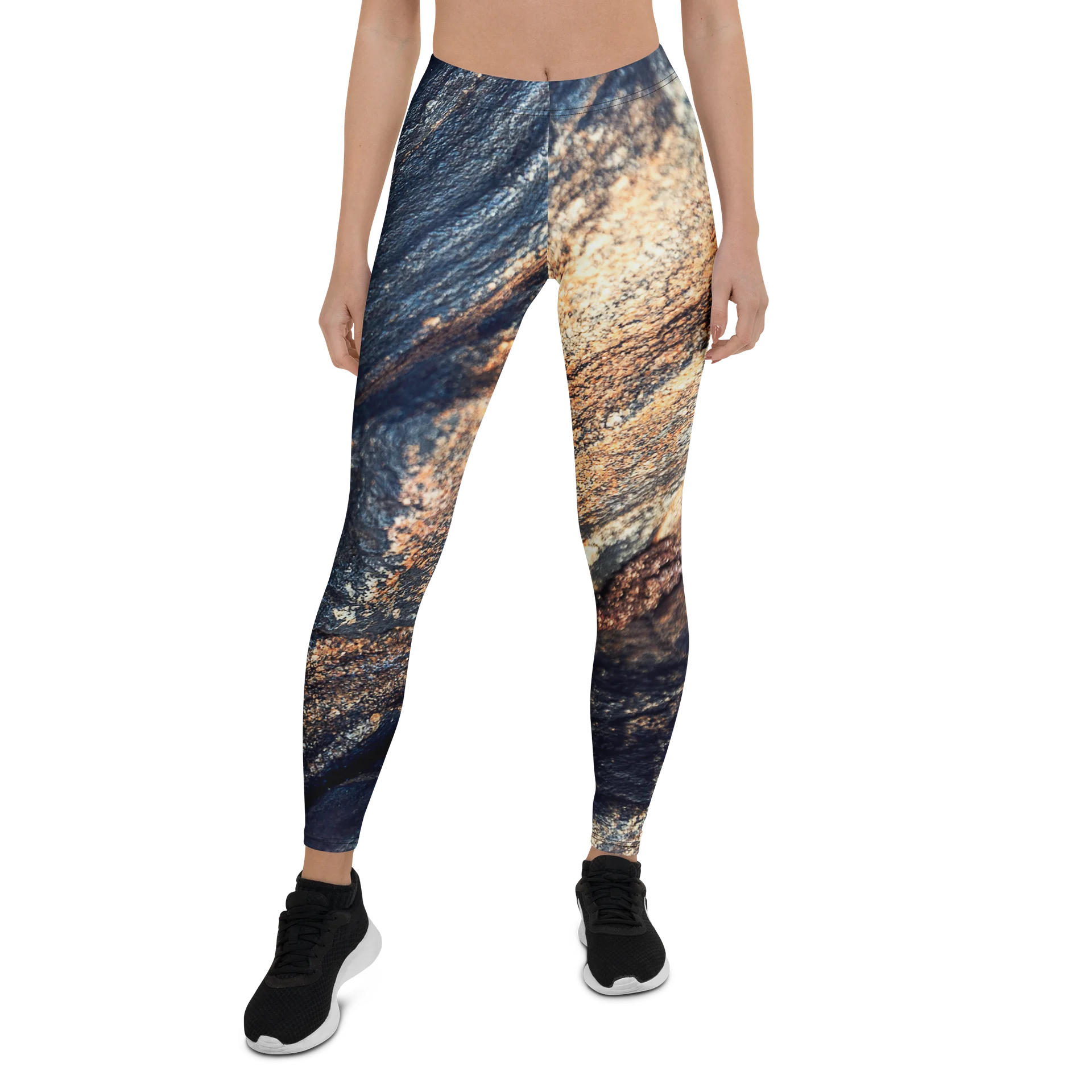 Obsidian Vein Women's All-Over Print High-Waisted Dark Mineral Leggings product image (1)