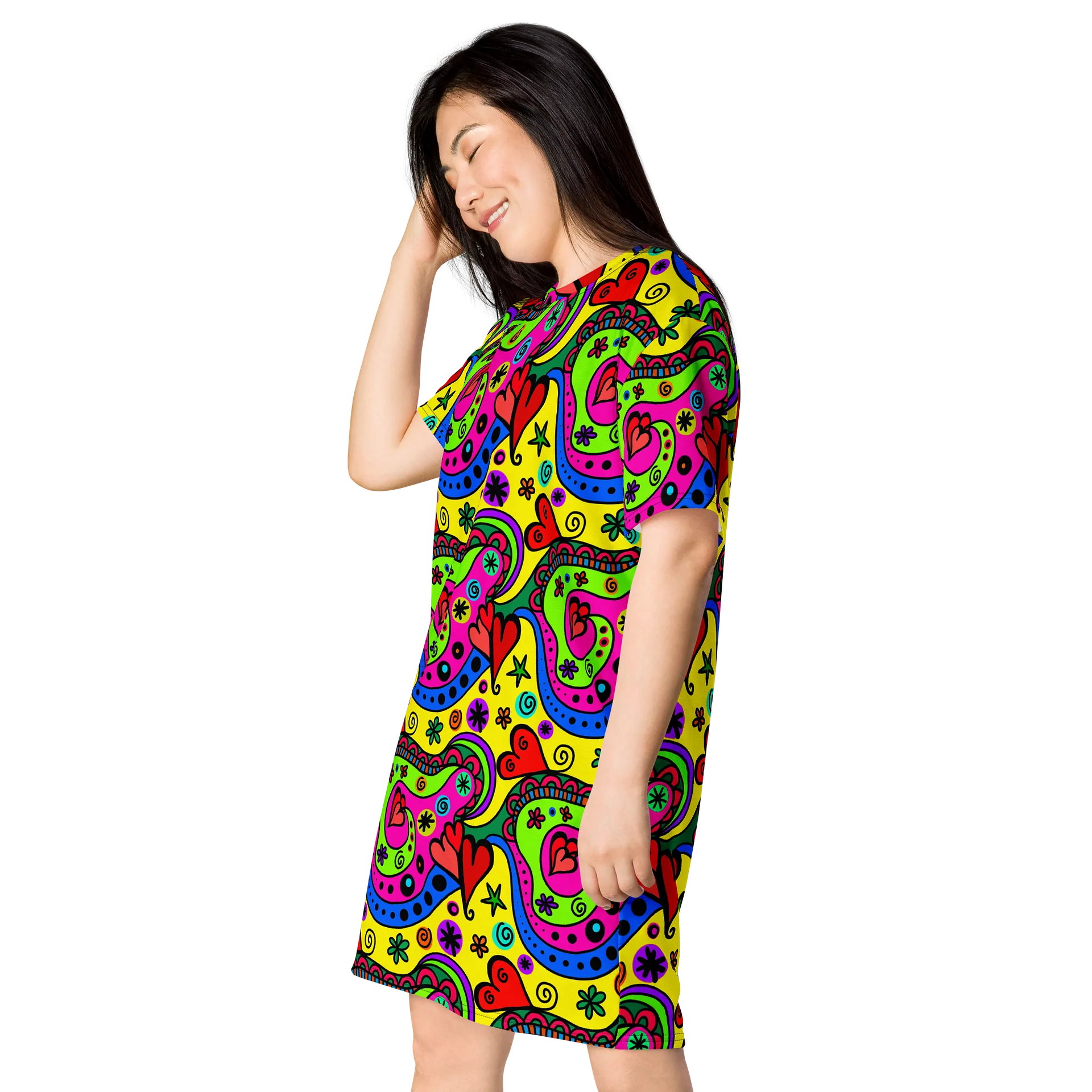 Vibrant Swirls T-Shirt Dress product image (2)