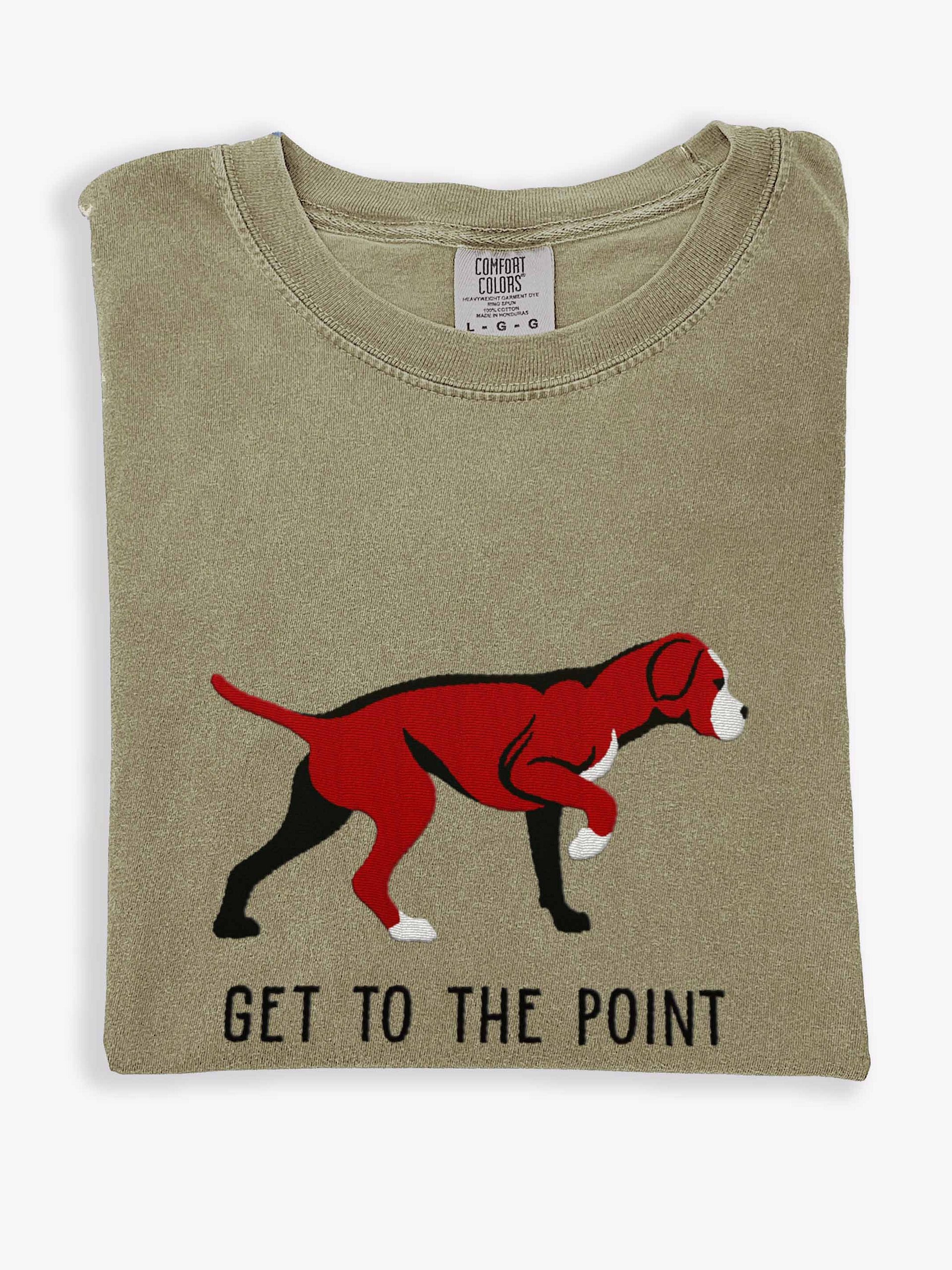 Get to the Point T-Shirt(Embroidered) of a Portuguese Pointer(Brown) product image (1)