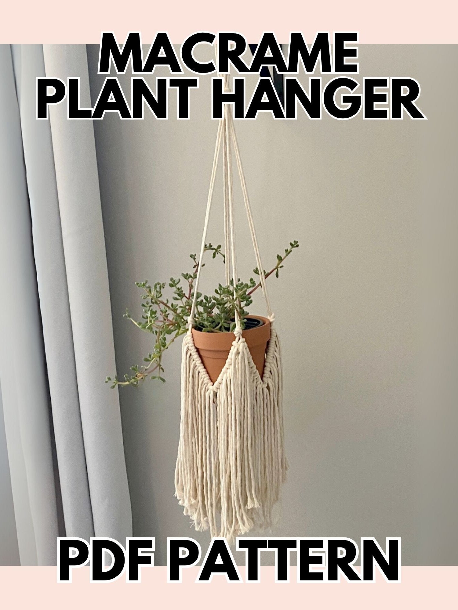 Boho Fringe Macrame Plant Hanger (Digital PDF Pattern) product image (3)