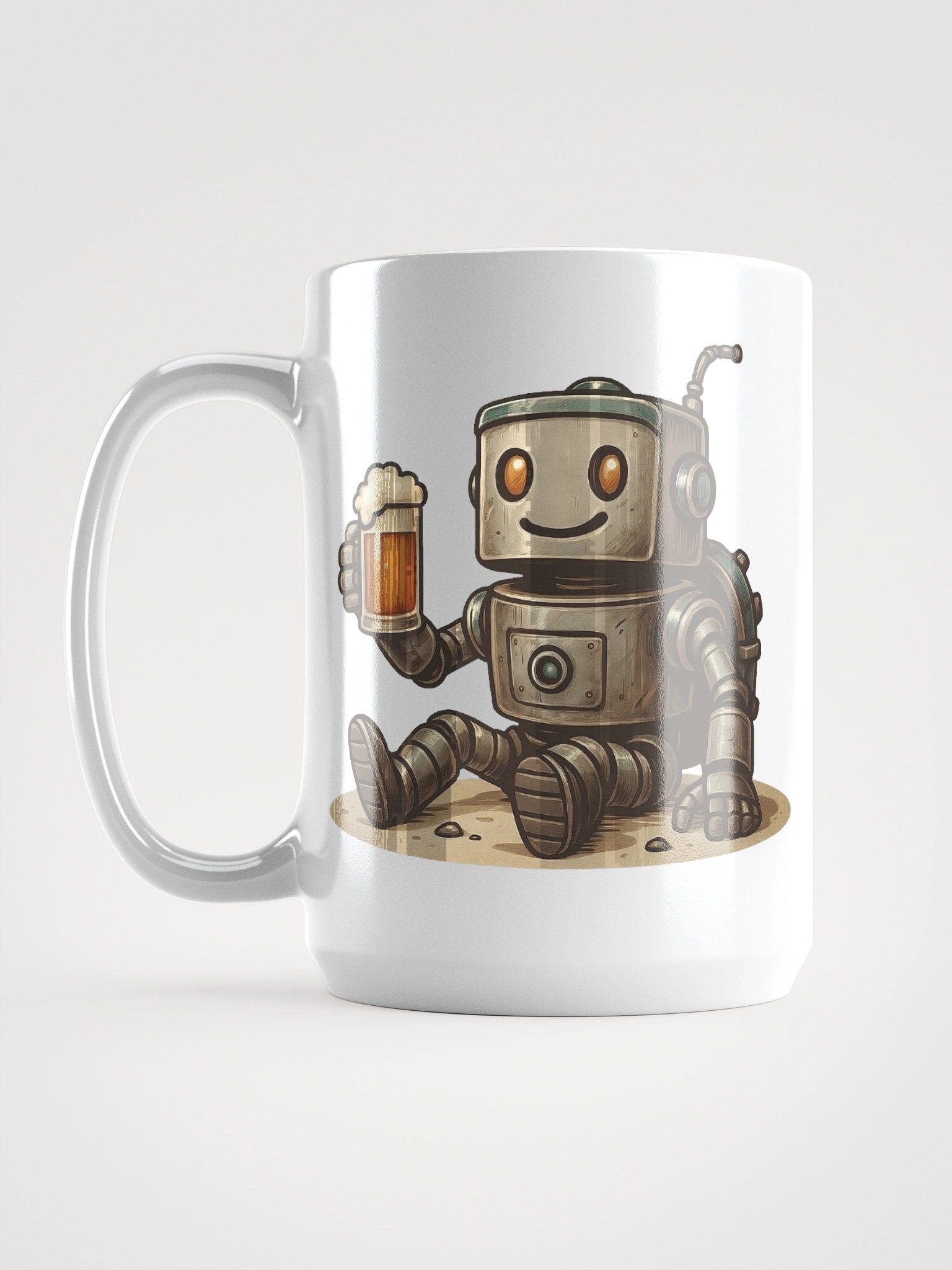 Happy robot says "Cheers!" - mug product image (1)