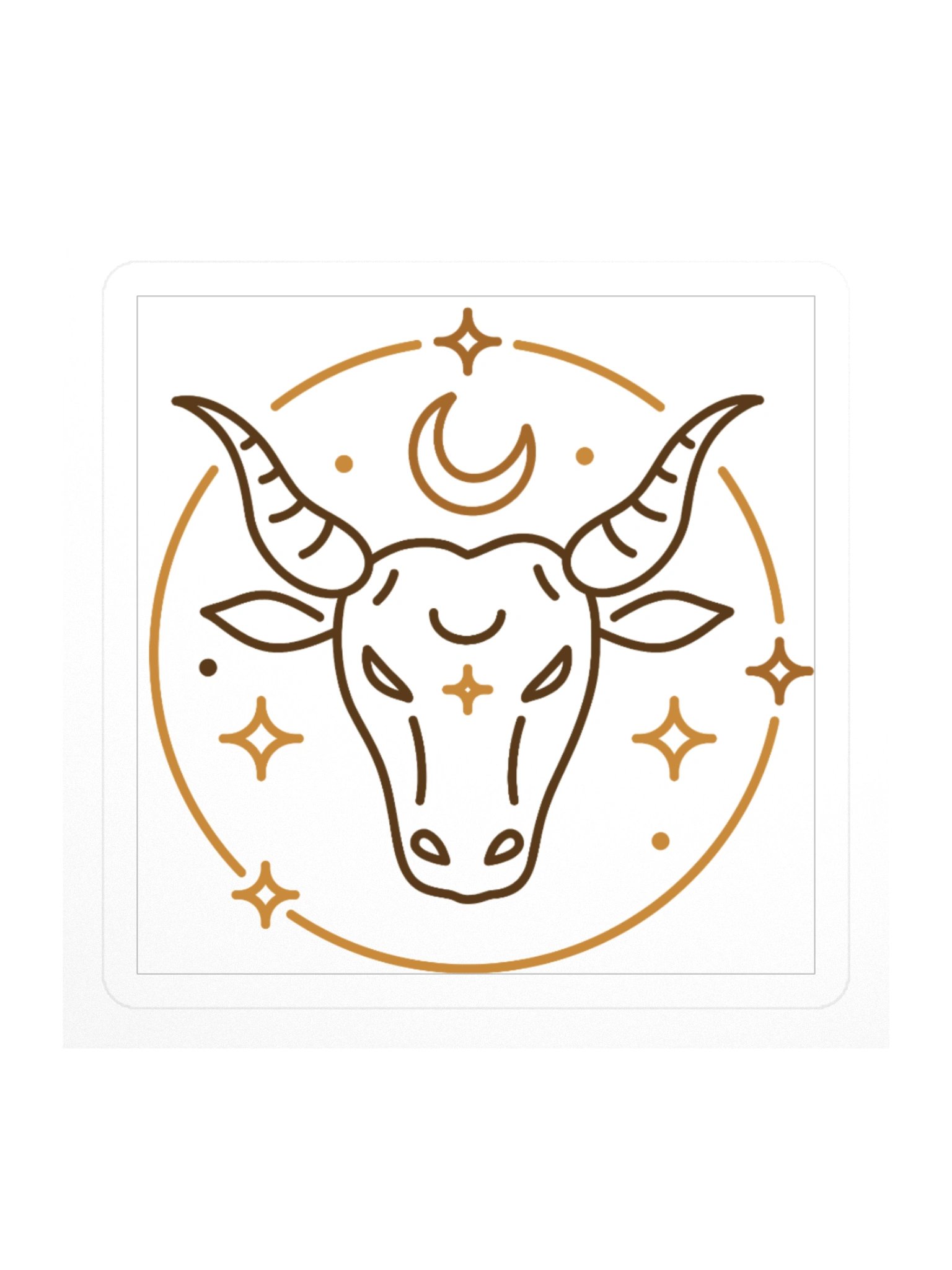 Taurus Zodiac Sticker — Abstract Horned Crest Design product image (1)