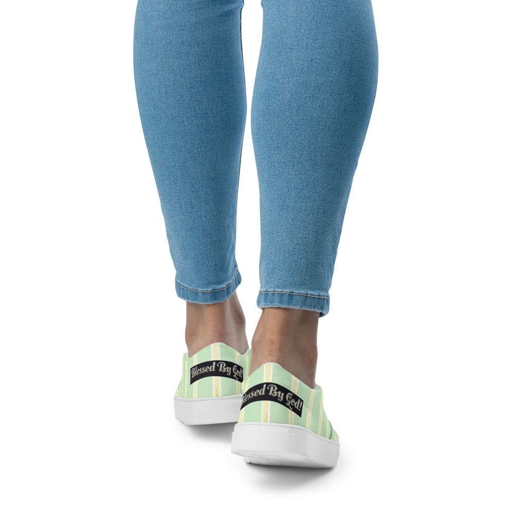 BBG Lime Green & Yellow Diamond Cross Women's Slip On product image (3)