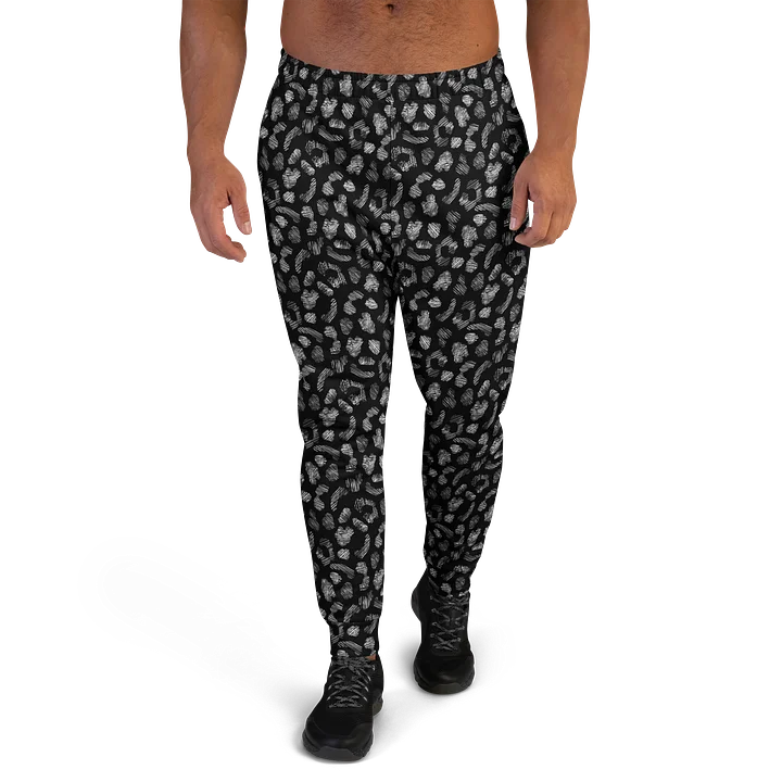 Comfortable Recycled Men's Joggers with Bold Black Leopard Print product image (2)